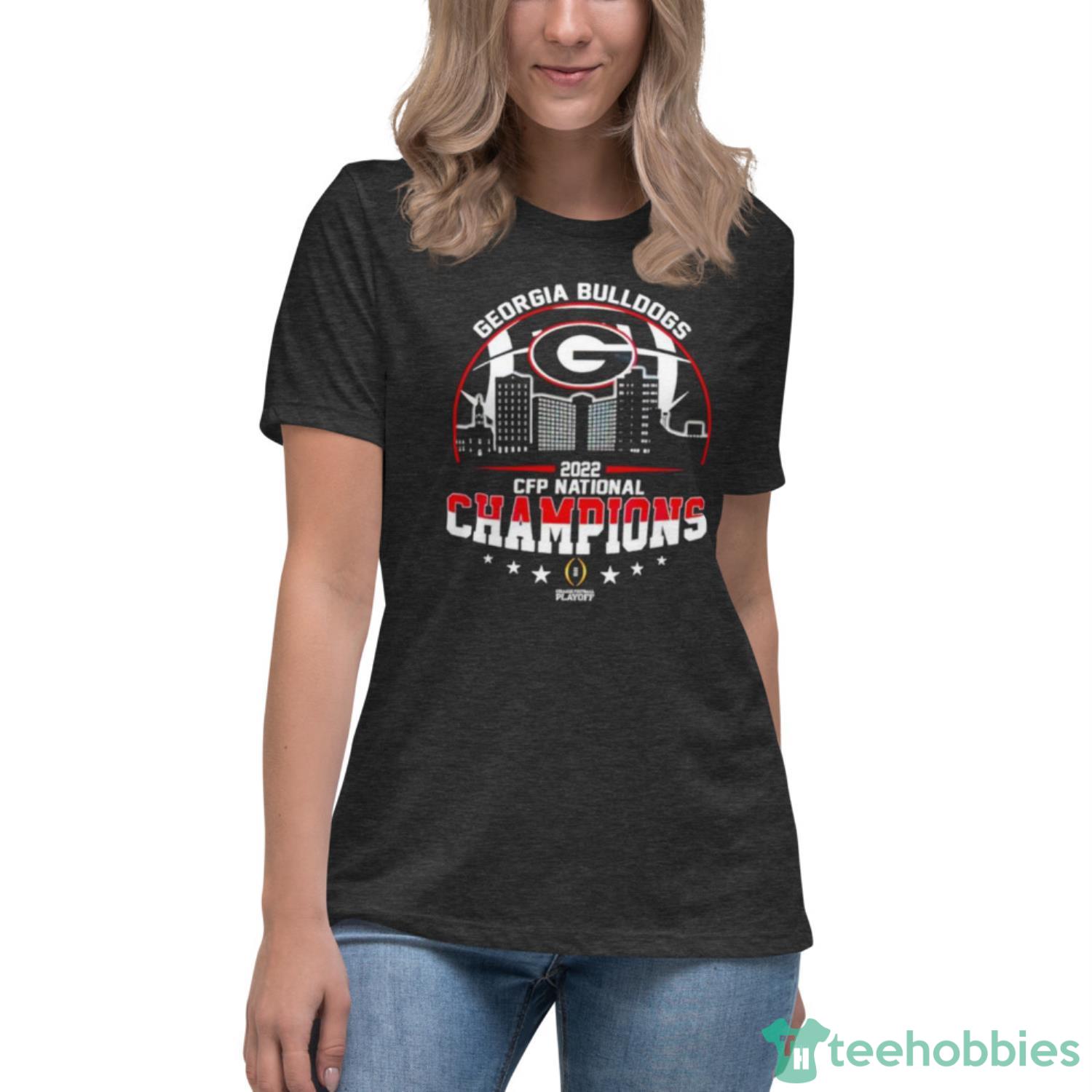 2022 CFP National Champions Georgia Bulldogs League Collegiate Wear shirt - Womens Relaxed Short Sleeve Jersey Tee-1