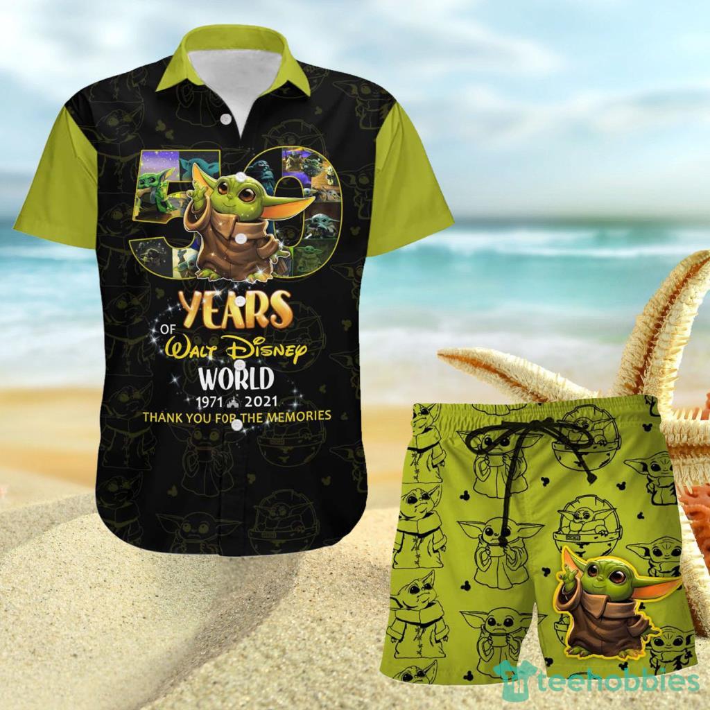 50th Anniversary Disney Gifts Baby Yoda Star Wars Hawaiian Shirt And Short - 50th Anniversary Disney Gifts Baby Yoda Star Wars Hawaiian Shirt And Short