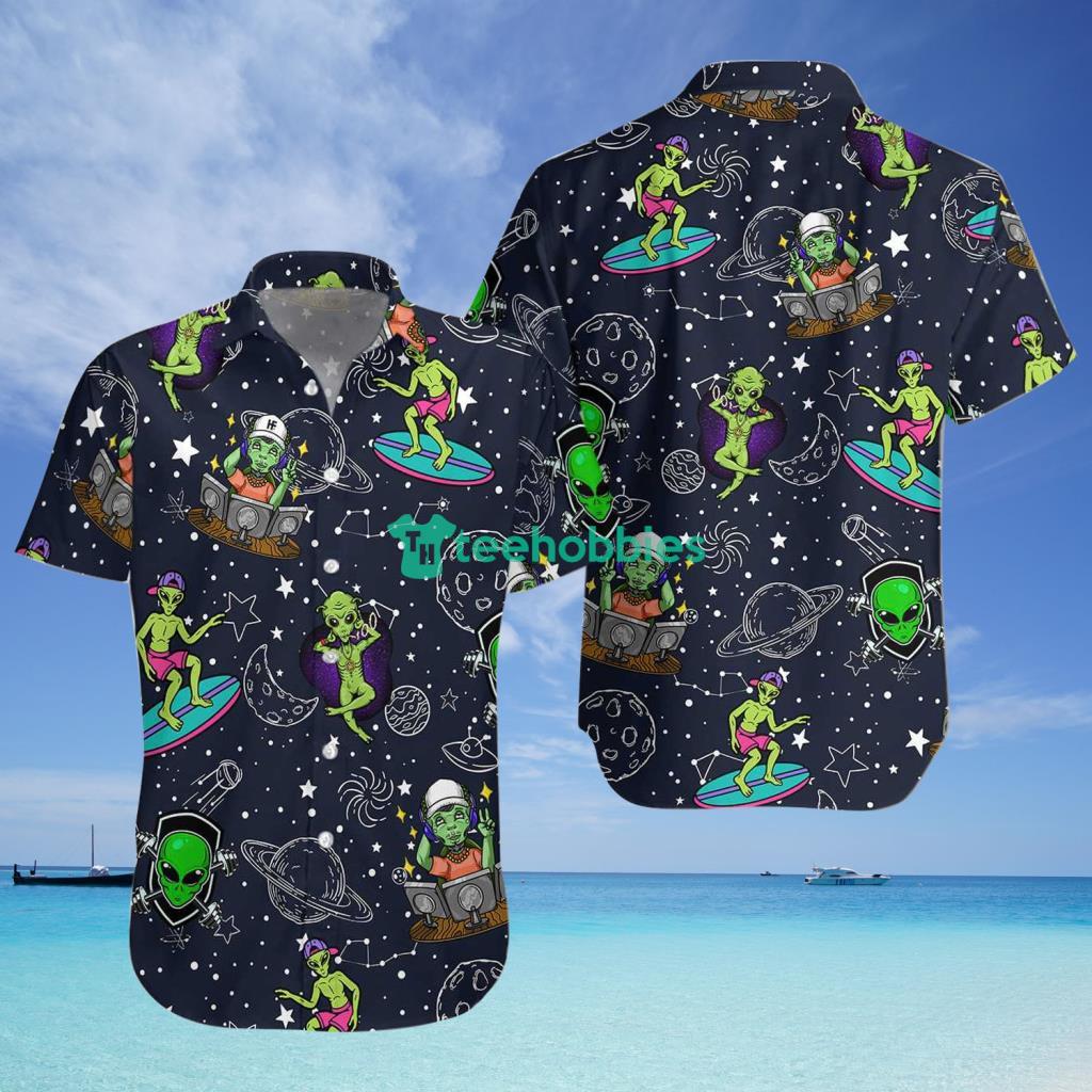 Aliens Night Sky Hawaiian Shirt - Aliens Night Sky Hawaiian Shirt