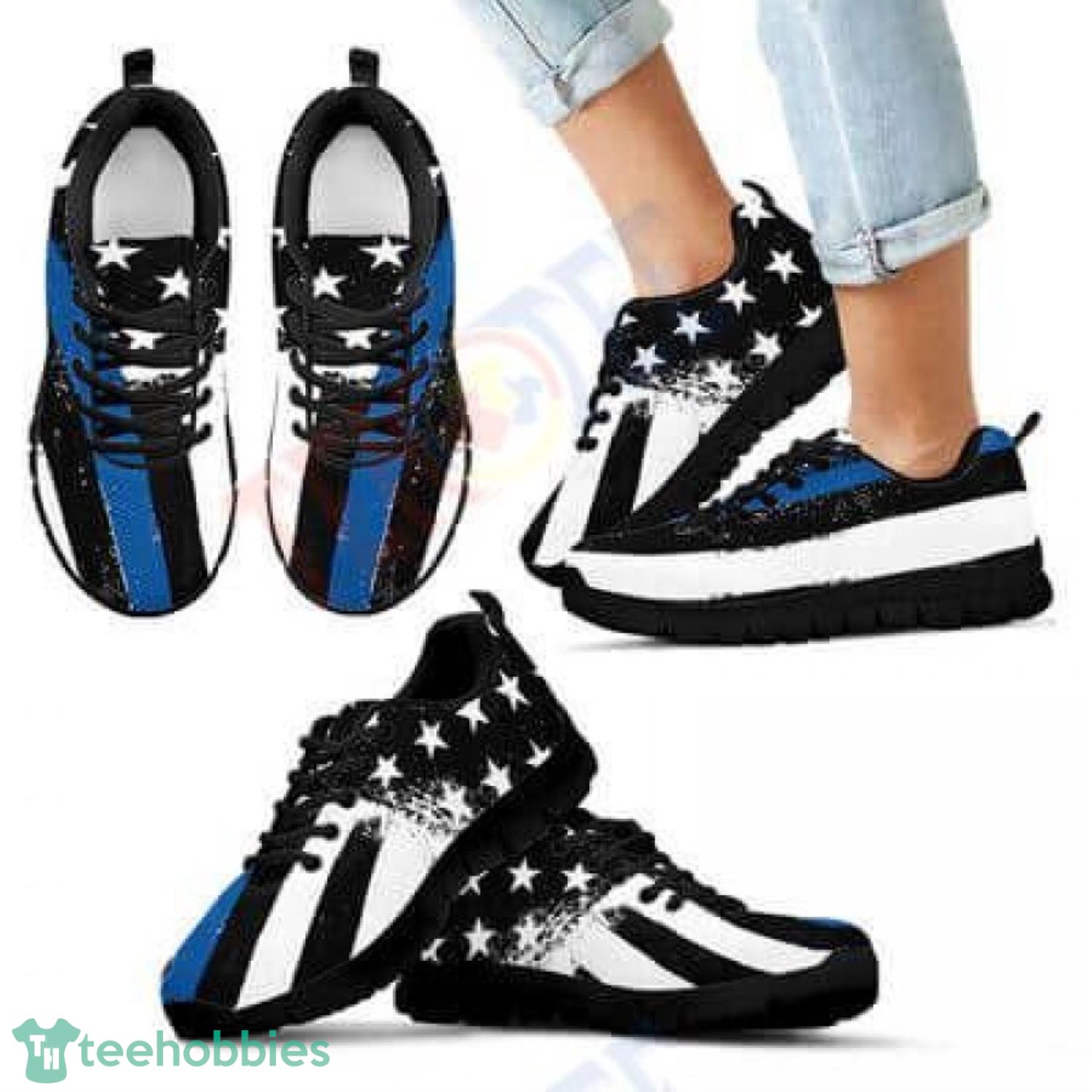 American Police Flag Sneakers For Men Women Product Photo 1