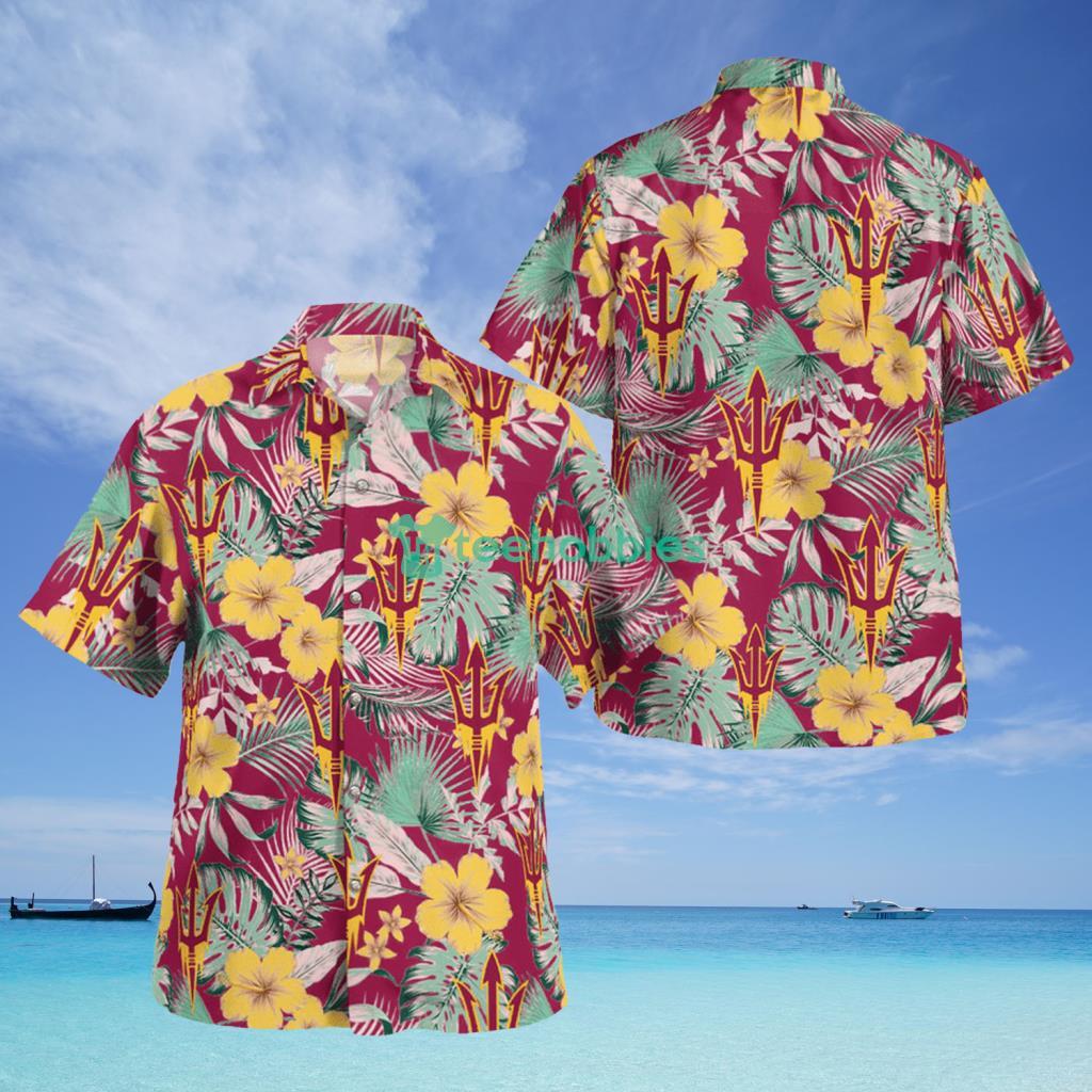 Arizona State Logo Sun Devils Tropical Hawaiian Shirt - Arizona State Logo Sun Devils Tropical Hawaiian Shirt