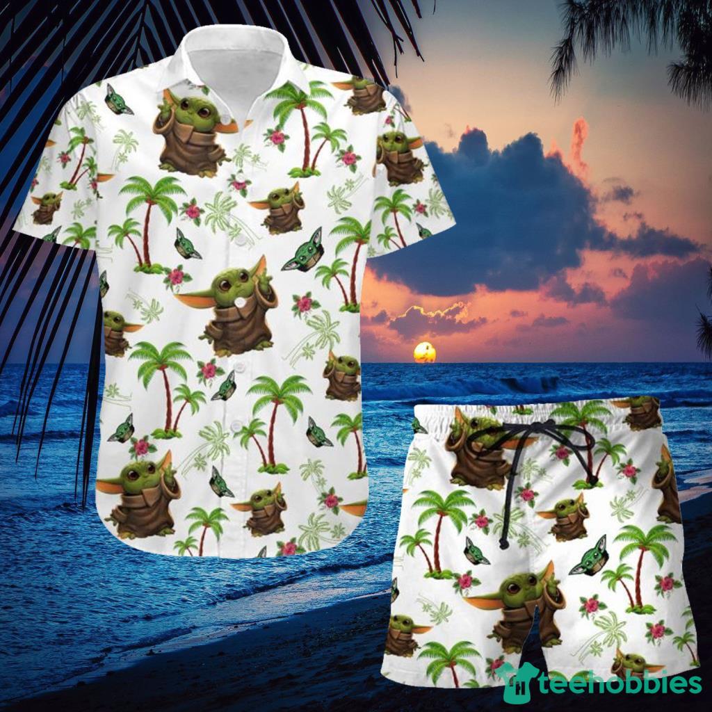 Baby Yoda Star Wars Hawaiian Shirt And Short - Baby Yoda Star Wars Hawaiian Shirt And Short
