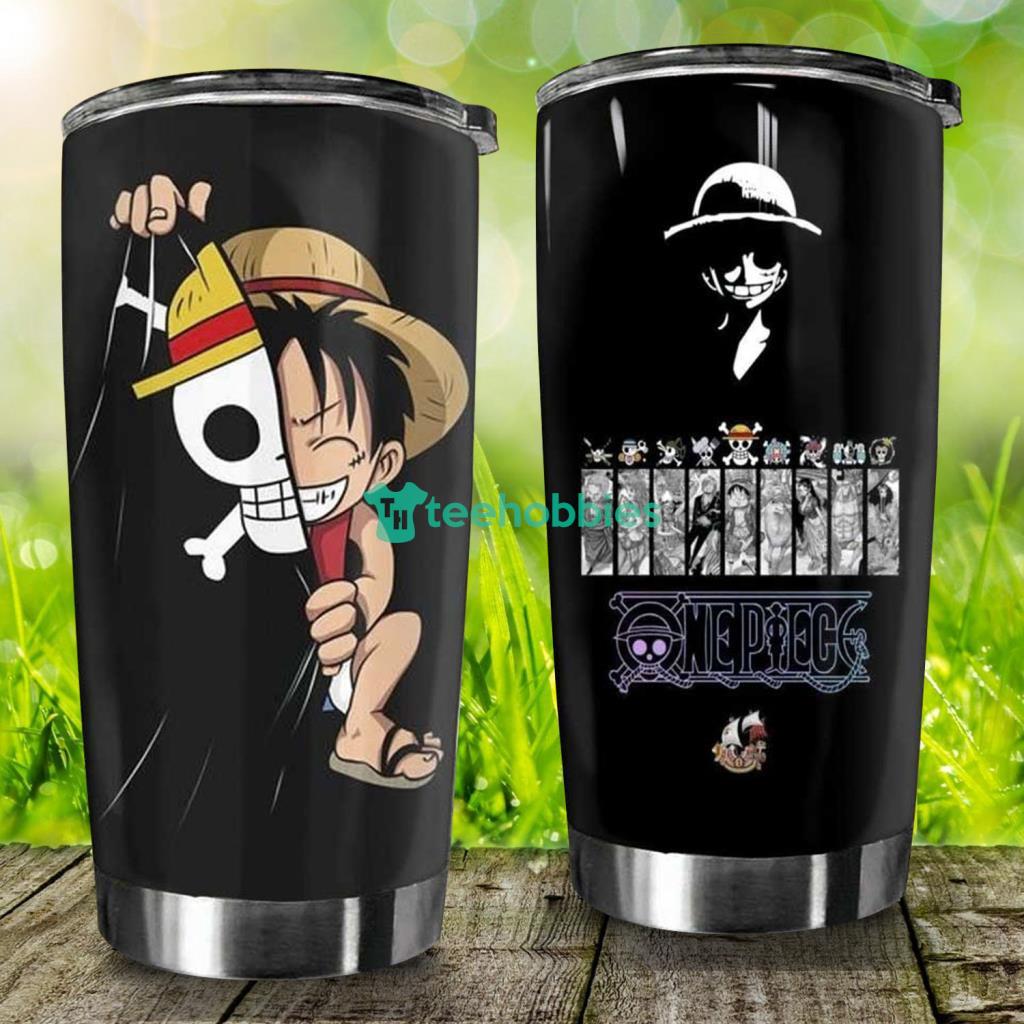 ONE PIECE Anime Luffy Stainless Steel Tumbler/Travel Cup (Black) Customized