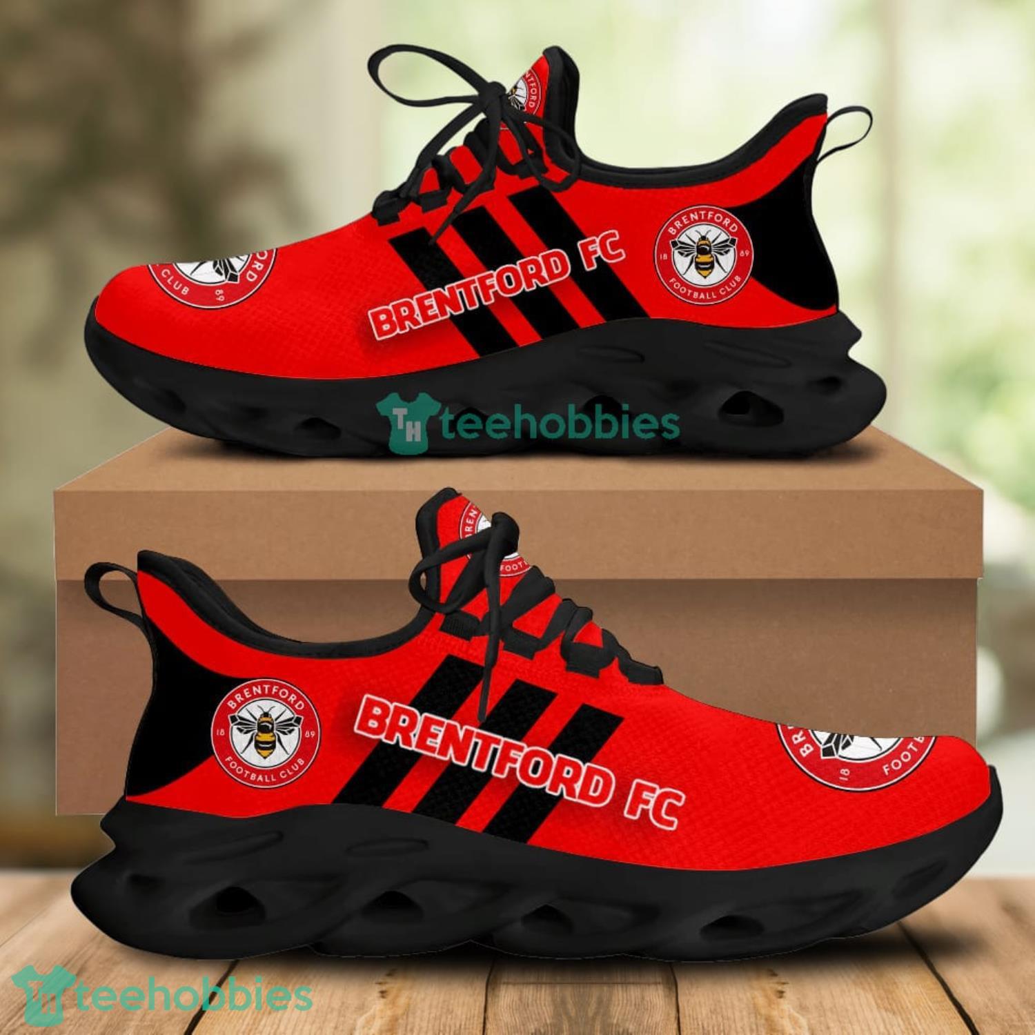 Brentford Fc Max Soul Shoes Running Sneakers For Men And Women Black Striped Red Shoes image Brentford Fc Max Soul Shoes Running Sneakers For Men And Women Black Striped Red Shoes Product Photo 2