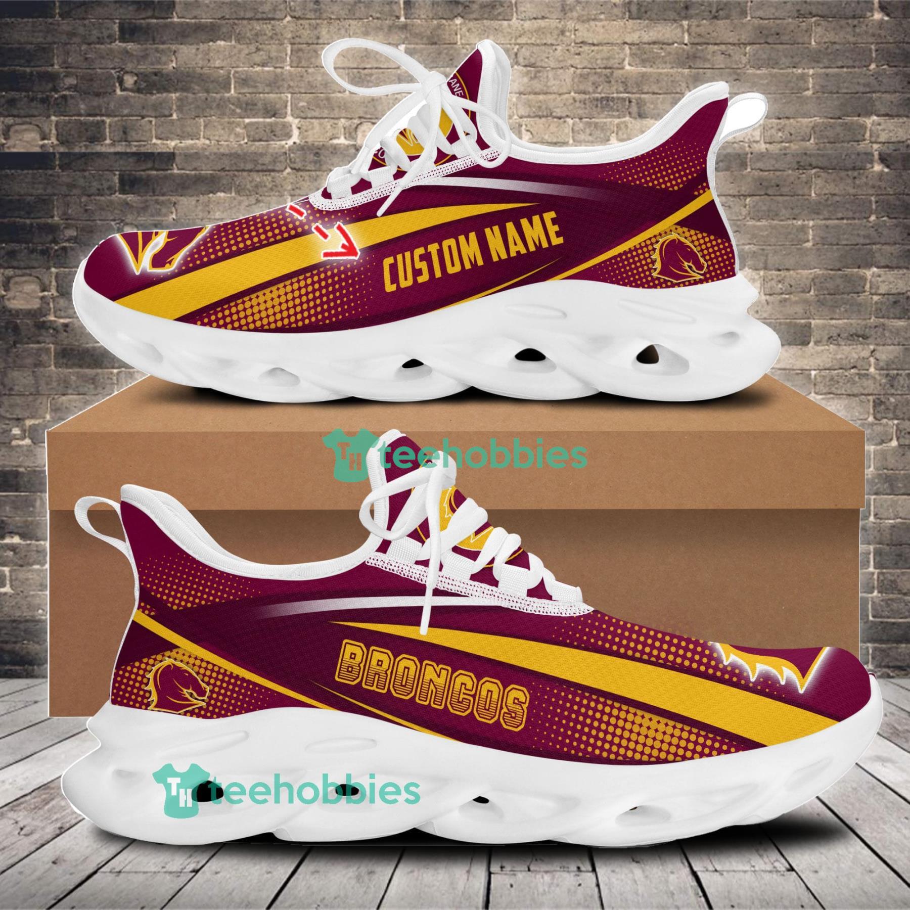 Brisbane Broncos Sneakers Max Soul Shoes For Men And Women NRL Custom Name For Fans Product Photo 1