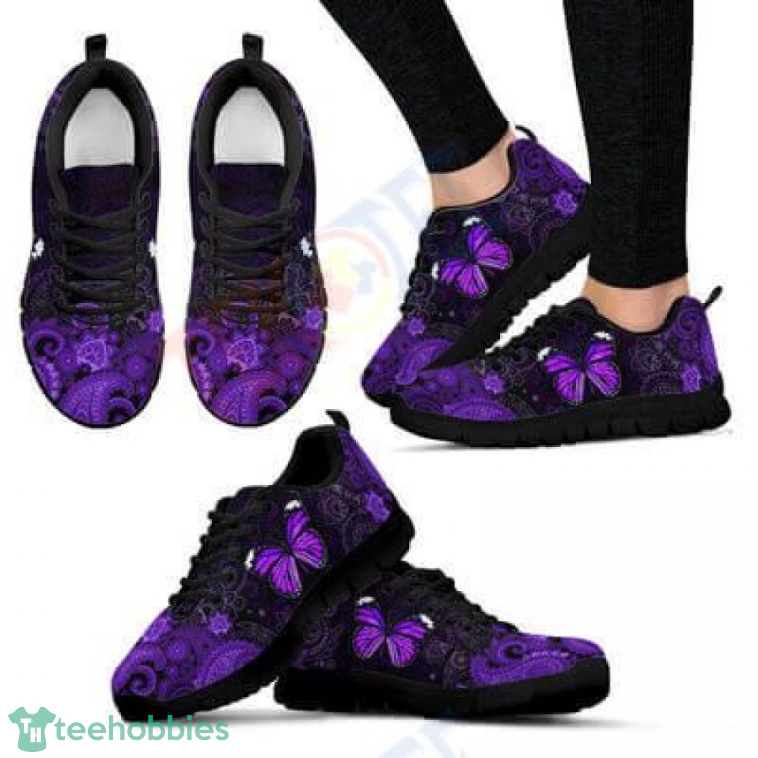 Butterfly Traditionnels Paisley Mandala Sneakers For Men Women Product Photo 1