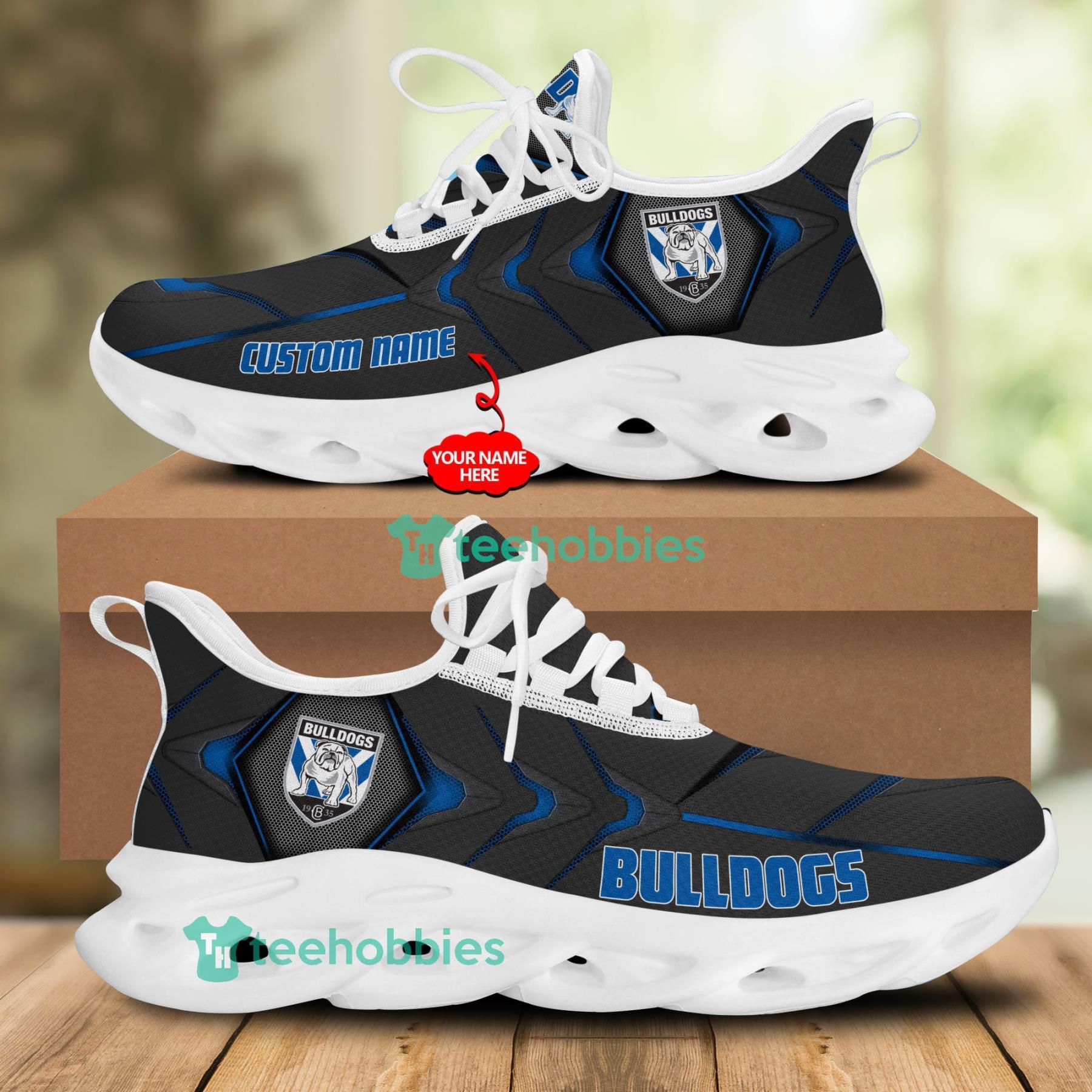 Canterbury Bankstown Bulldogs NRL Custom Name Sneakers Max Soul Shoes For Men And Women Product Photo 1