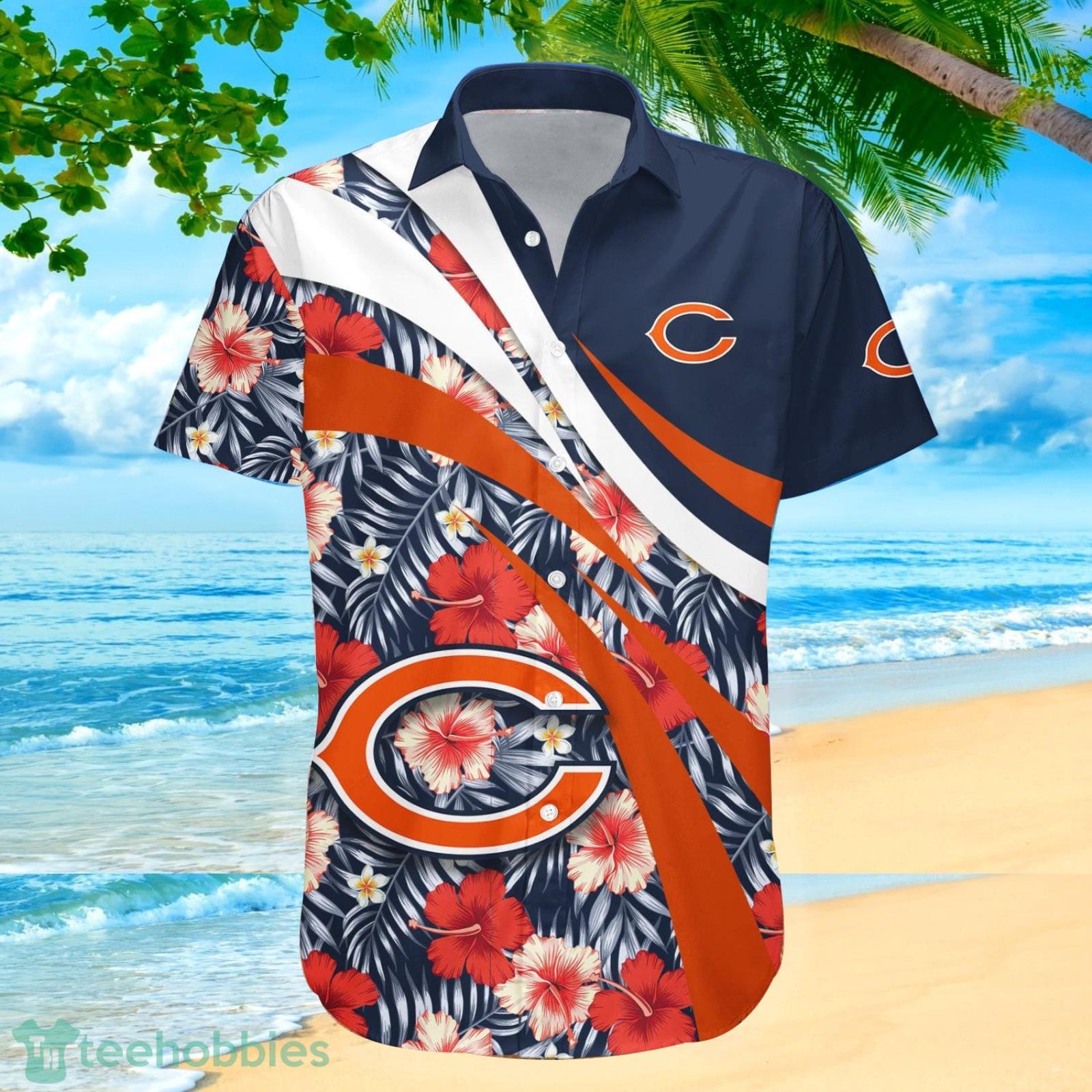 Chicago Bears NFL Hibiscus Tropical Flower Hawaiian Shirt