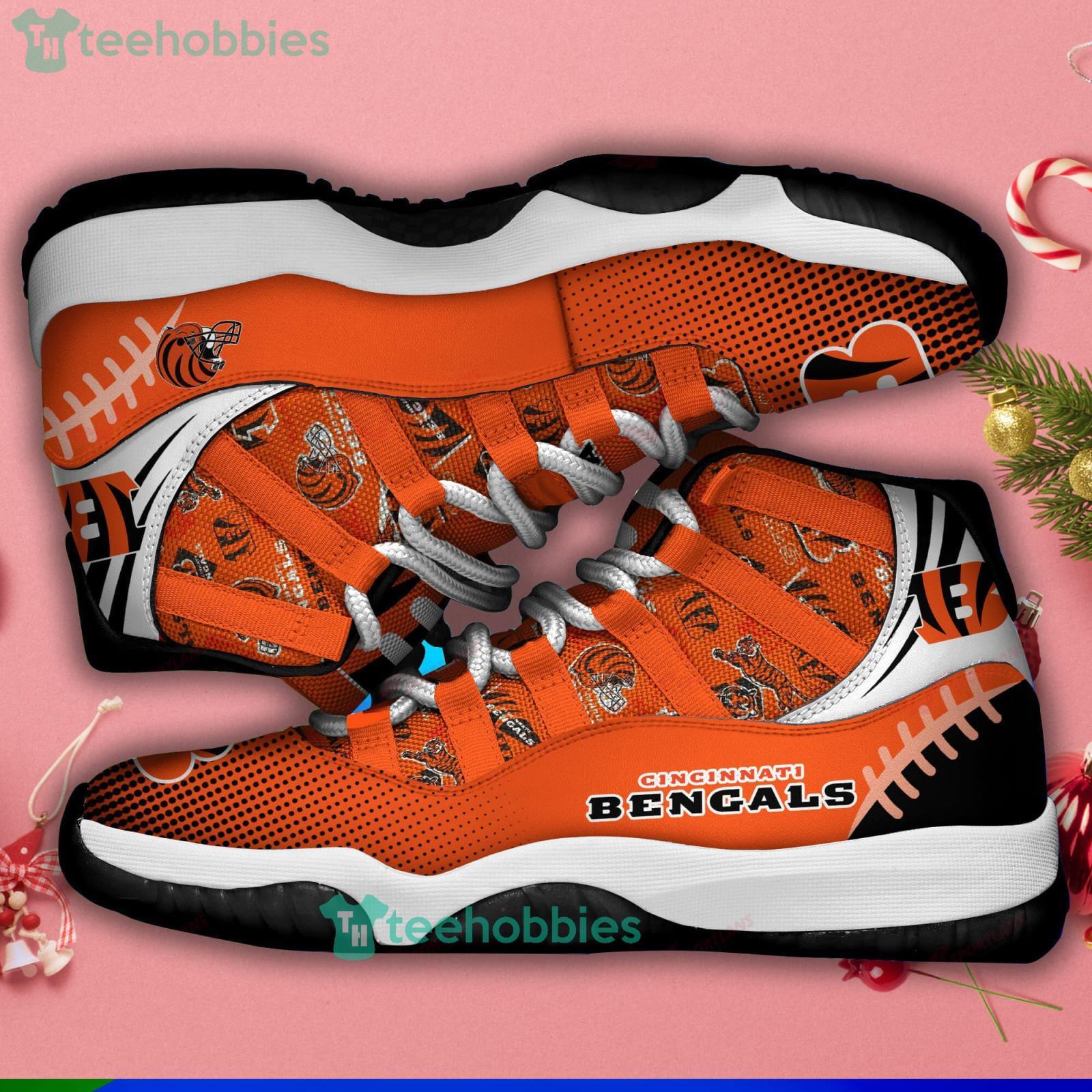 Cincinnati Bengals Logo All over Print Air Jordan 11 Shoes