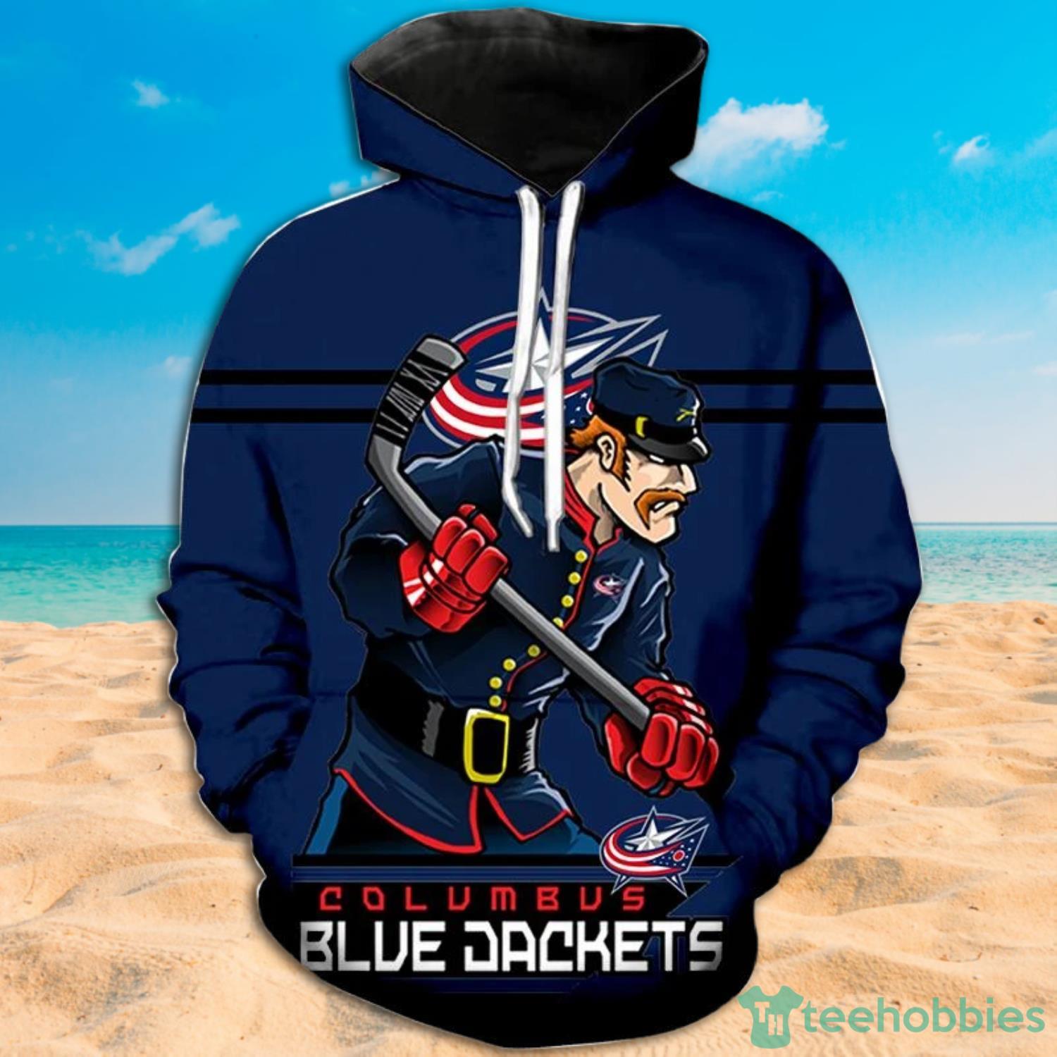 Columbus Blue Jackets All Over Print 3D Hoodie For men And Women image Columbus Blue Jackets All Over Print 3D Hoodie For men And Women Product Photo 2