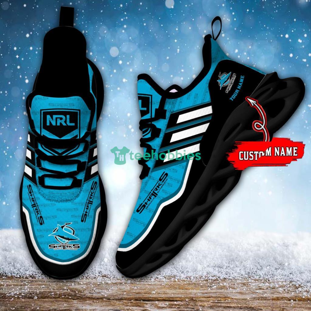 Cronulla Sharks NRLBlue Personalized Max Soul Shoes - 4 Cronulla Sharks NRLBlue Personalized Max Soul Shoes - 4