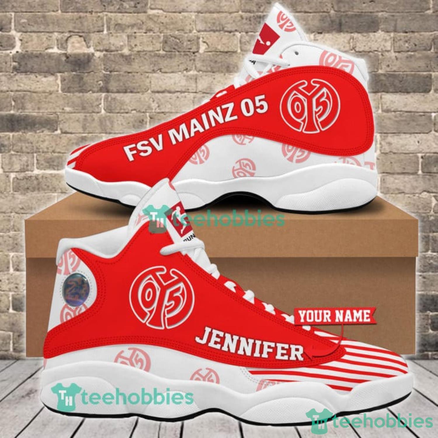 Custom Name 1. FSV Mainz 05 Air Jordan 13 Sneaker Shoes image Custom Name 1. FSV Mainz 05 Air Jordan 13 Sneaker Shoes Product Photo 2