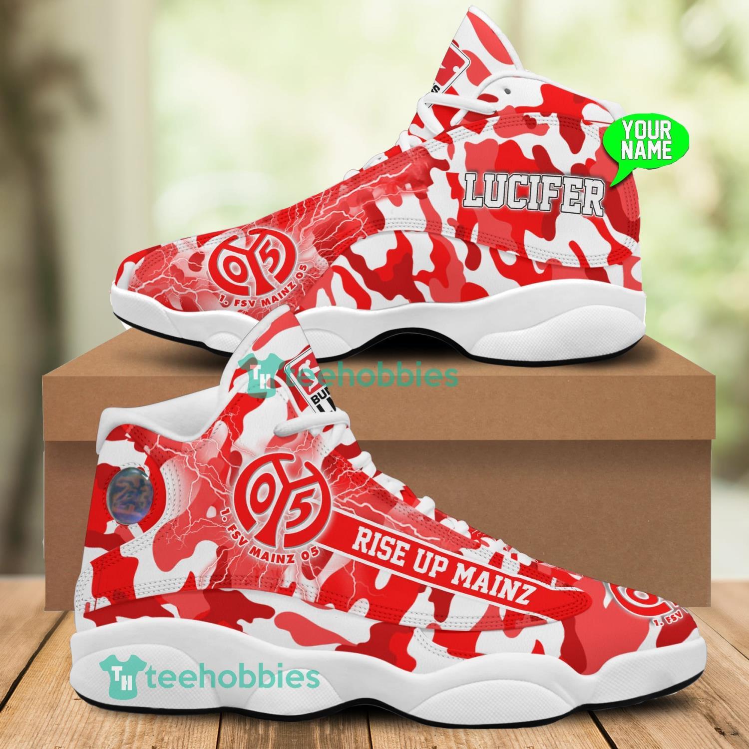 Custom Name 1. FSV Mainz 05 Bundesliga Camo White Air Jordan 13 Shoes Sneaker For Fan Gift Product Photo 1 Custom Name 1. FSV Mainz 05 Bundesliga Camo White Air Jordan 13 Shoes Sneaker For Fan Gift Product Photo 1