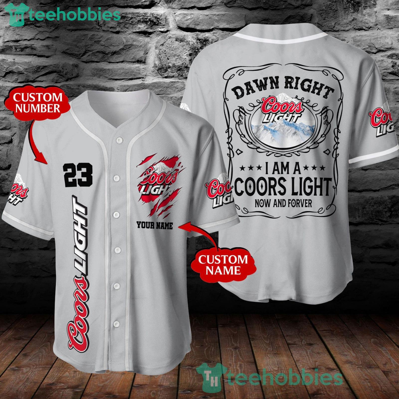 Custom Name And Number Coors Light Now & Forever All Over Print Unisex Baseball Jersey Shirt Product Photo 1