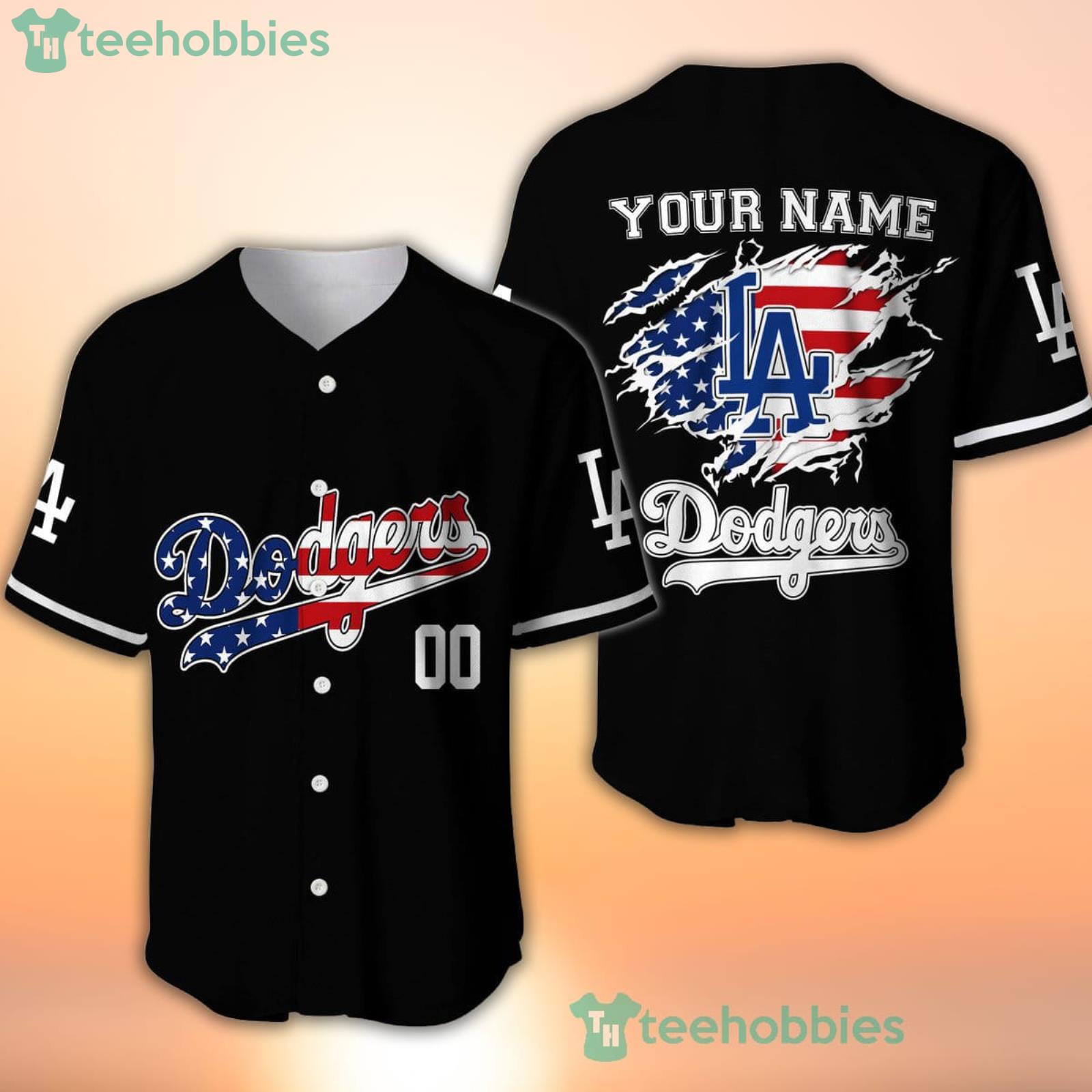 Los Angeles Dodgers Baseball Flag Tee Shirt Women's Small / Royal Blue