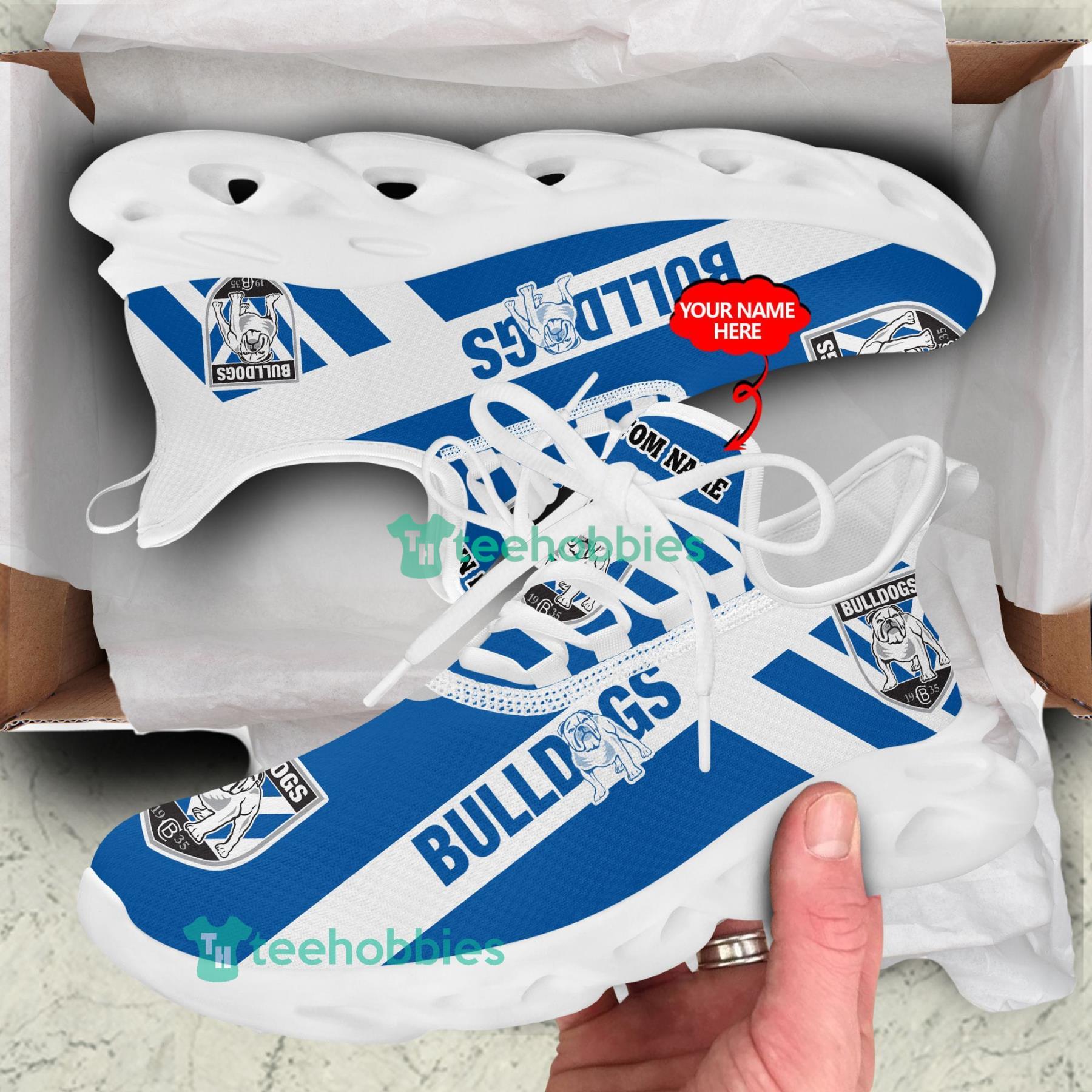 Custom Name Canterbury-Bankstown Bulldogs  Sneakers Max Soul Shoes For Men And Women NRL Fans Product Photo 3