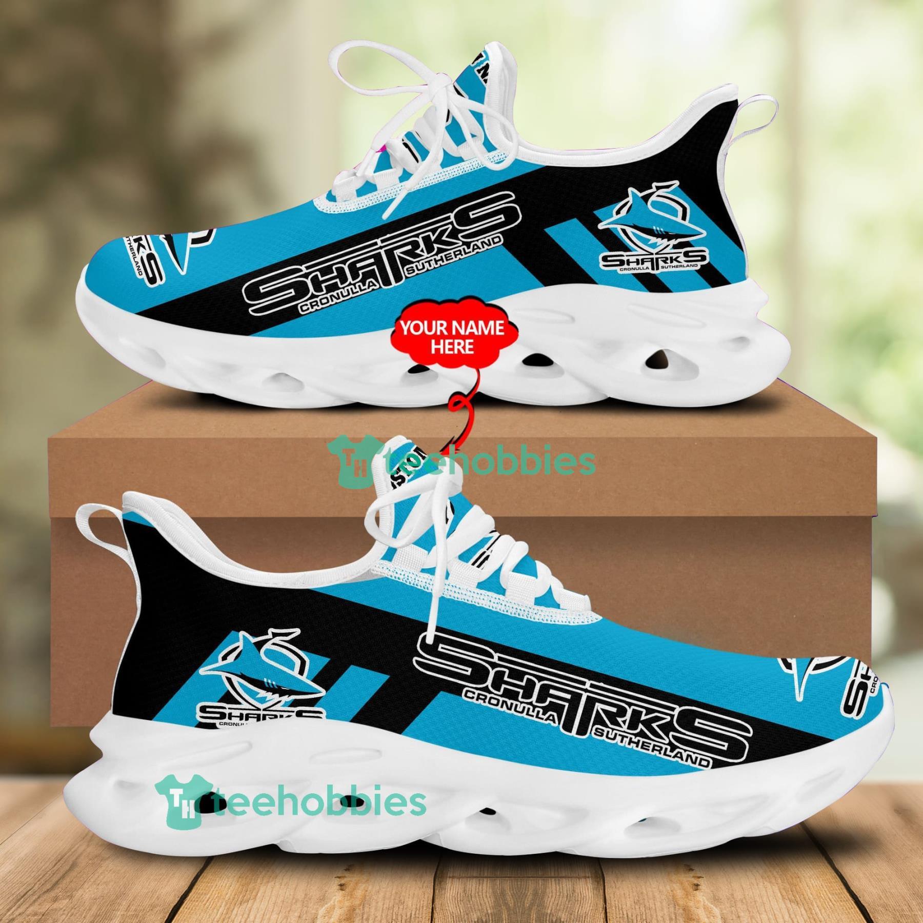 Custom Name Cronulla-Sutherland Sharks Sneakers Max Soul Shoes For Men And Women NRL Fans Product Photo 1