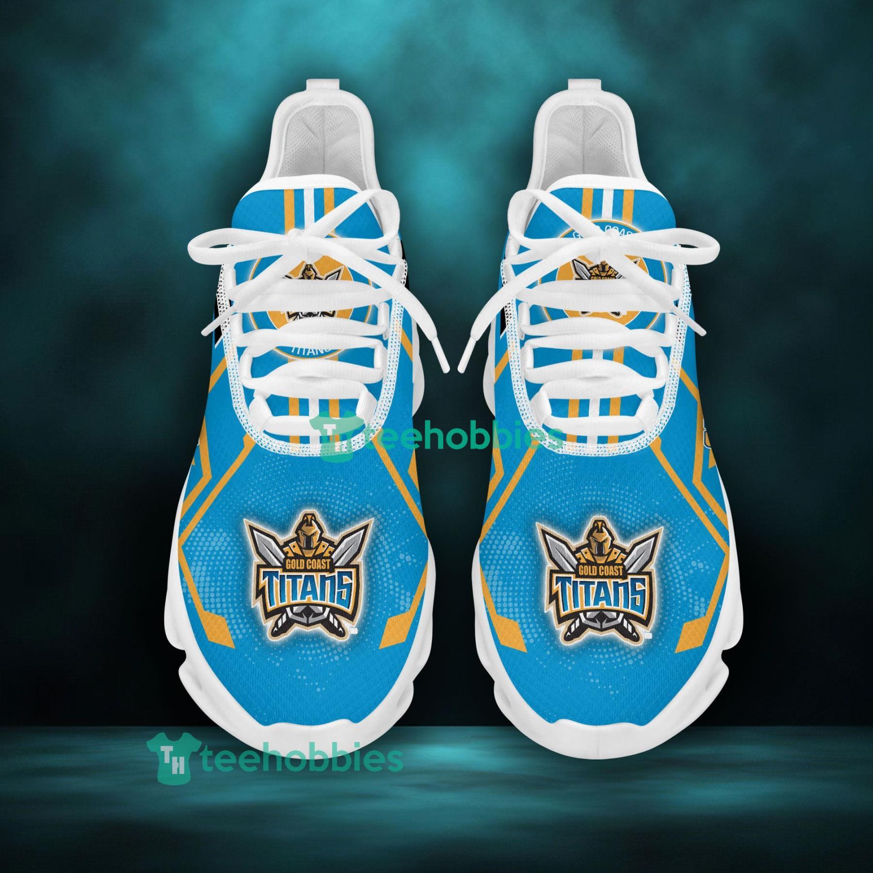Custom Name Gold Coast Titans Sneakers Max Soul Shoes For Men And Women Product Photo 2