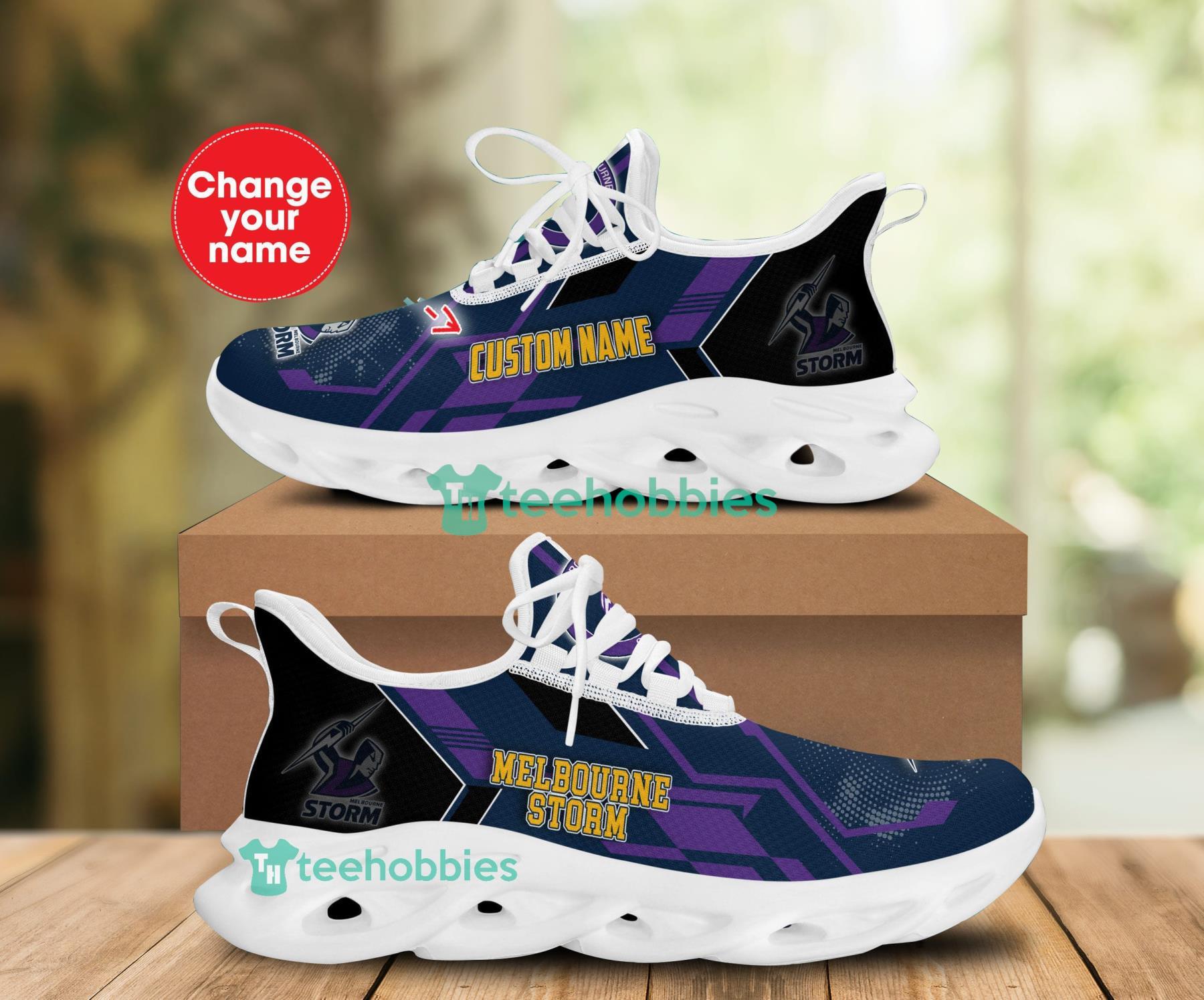 Custom Name Melbourne Storm Sneakers Max Soul Shoes For Men And Women Product Photo 1