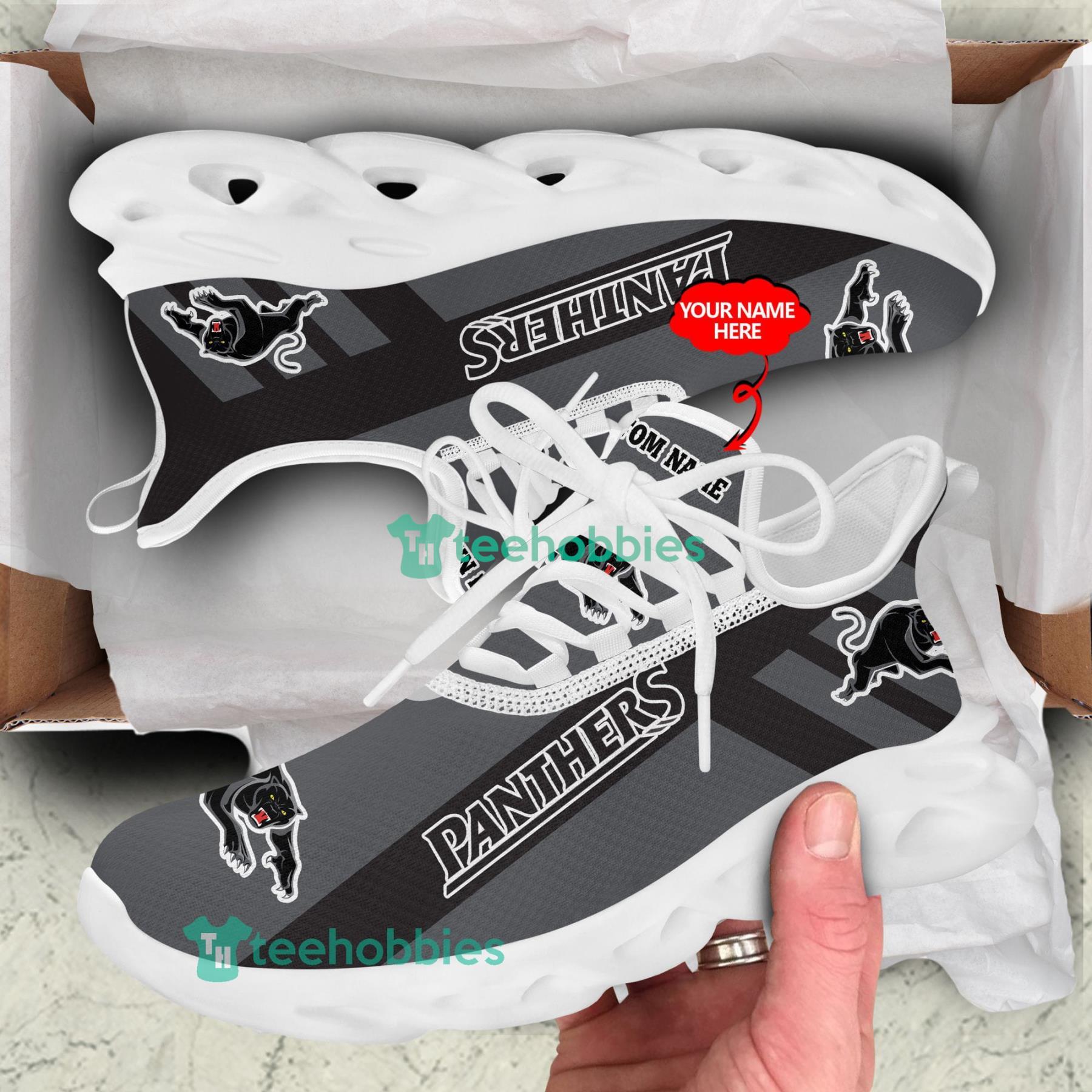 Custom Name Penrith Panthers Sneakers Max Soul Shoes For Men And Women NRL Fans Product Photo 3