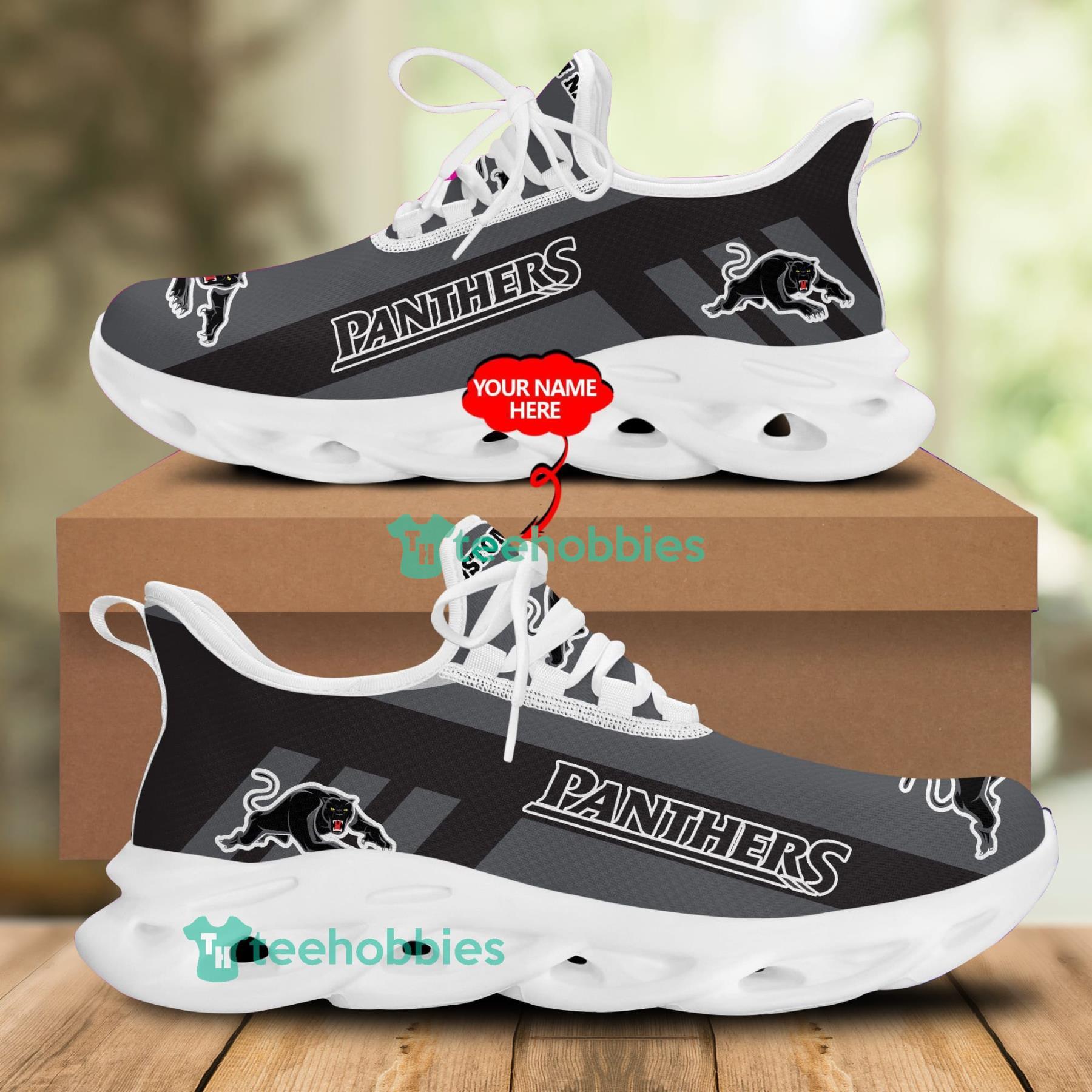 Custom Name Penrith Panthers Sneakers Max Soul Shoes For Men And Women NRL Fans Product Photo 1