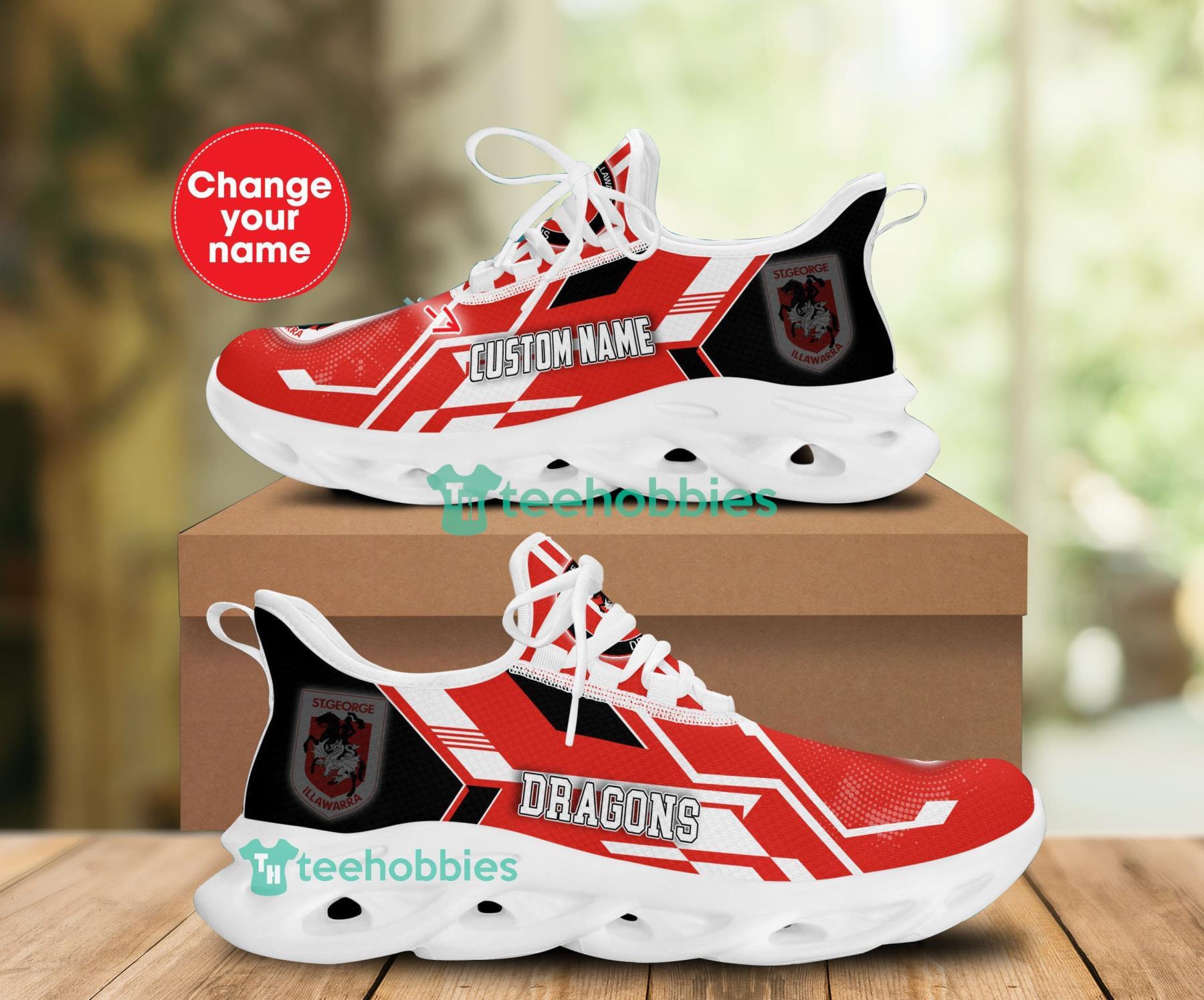Custom Name St. George Illawarra Dragons Sneakers Max Soul Shoes For Men And Women Product Photo 1