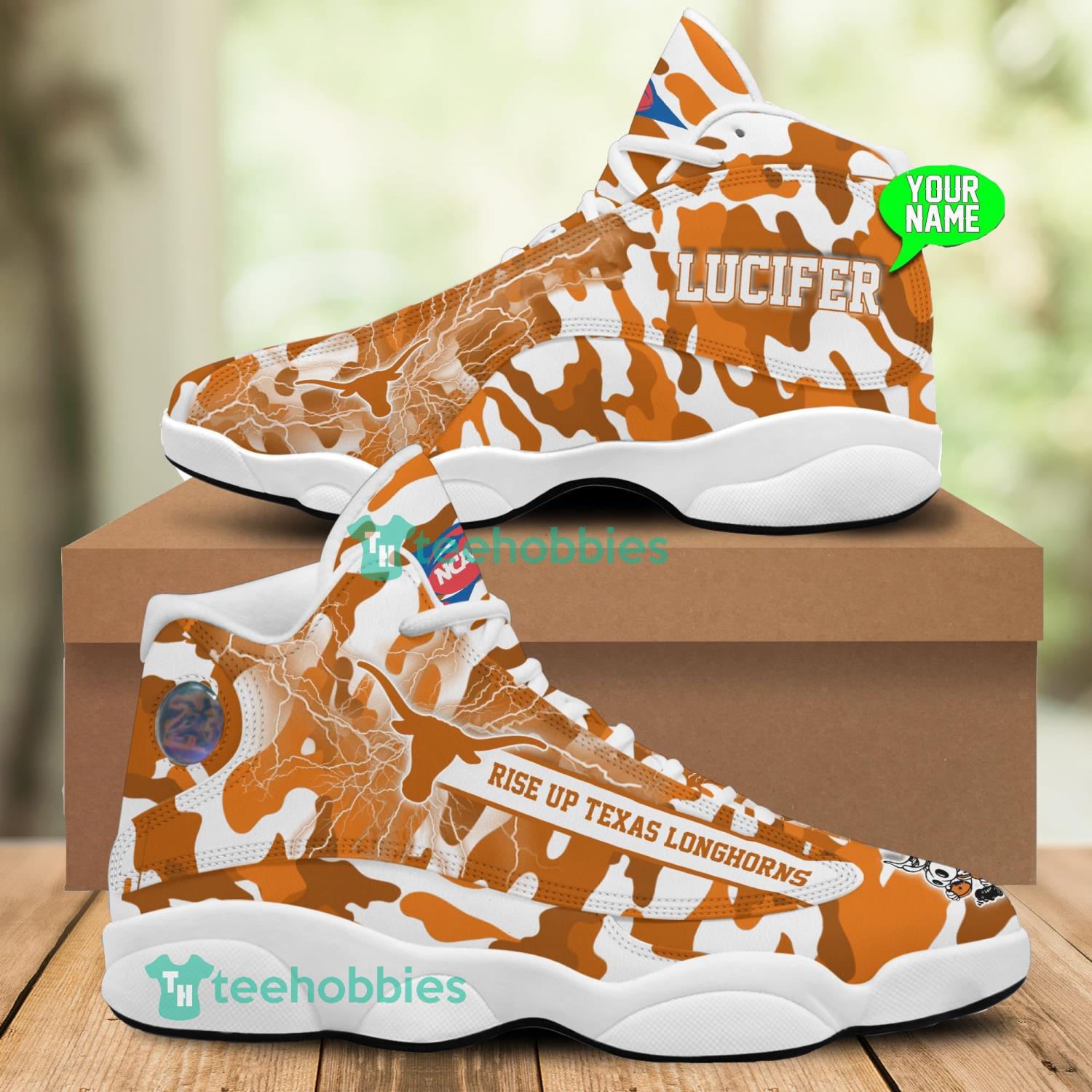 Personalized Shoes Texas Longhorns Air Jordan 13 Custom Name