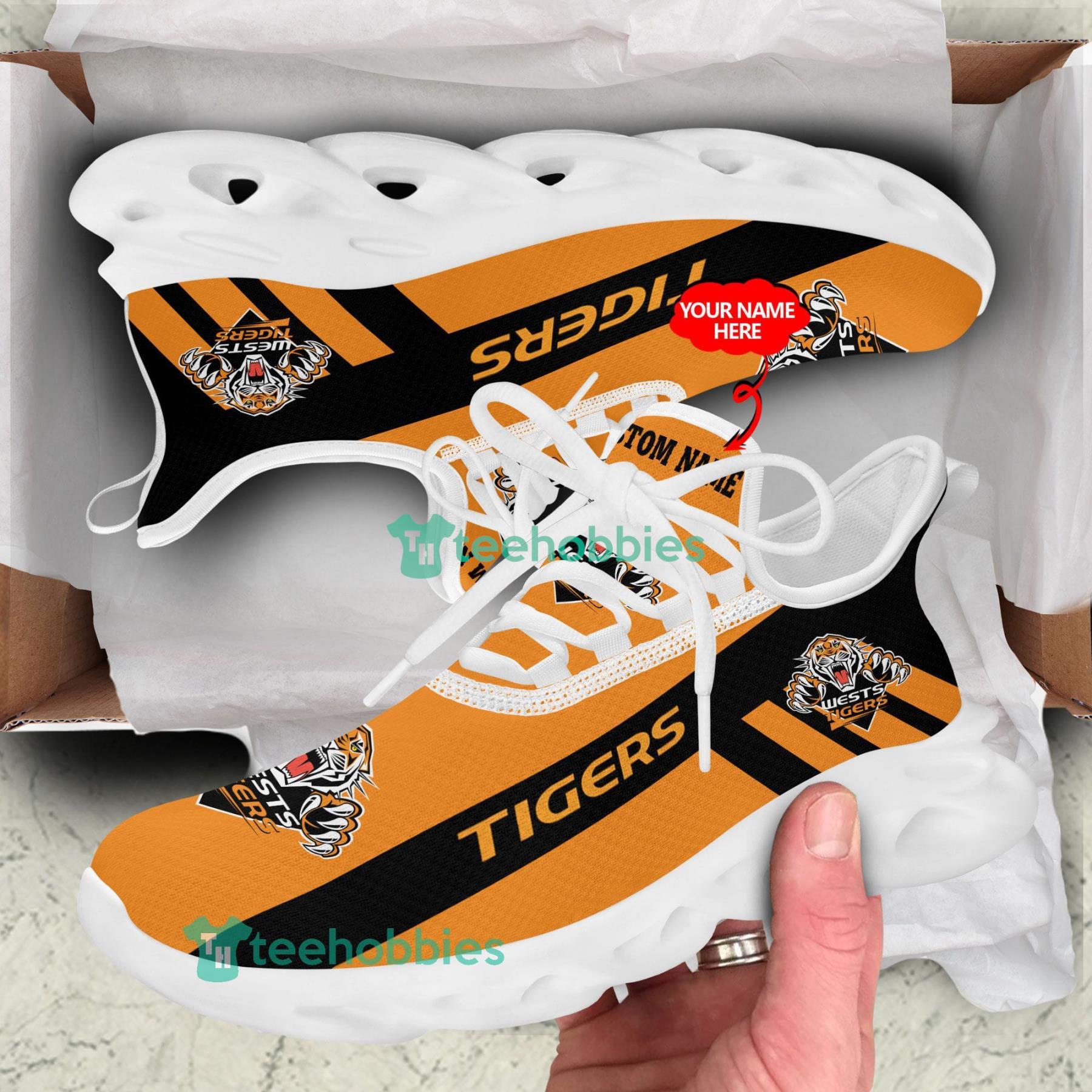 Custom Name Wests Tigers  Sneakers Max Soul Shoes For Men And Women NRL Fans Product Photo 3