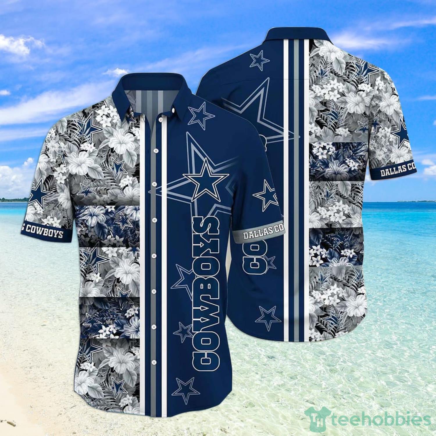 Dallas Cowboys Hawaiian Shirt Tropical Flower Pattern