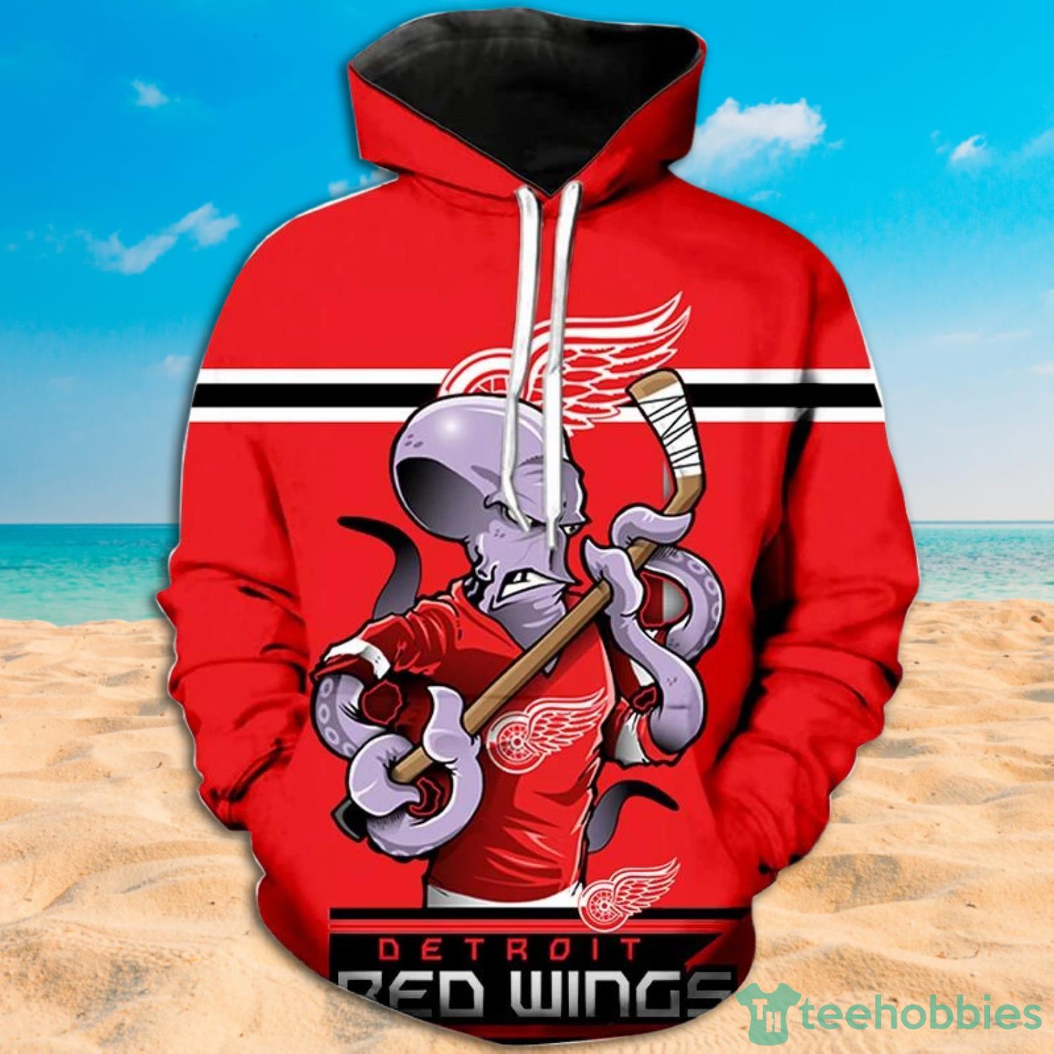 Detroit Red Wings All Over Print 3D Hoodie For men And Women image Detroit Red Wings All Over Print 3D Hoodie For men And Women Product Photo 2