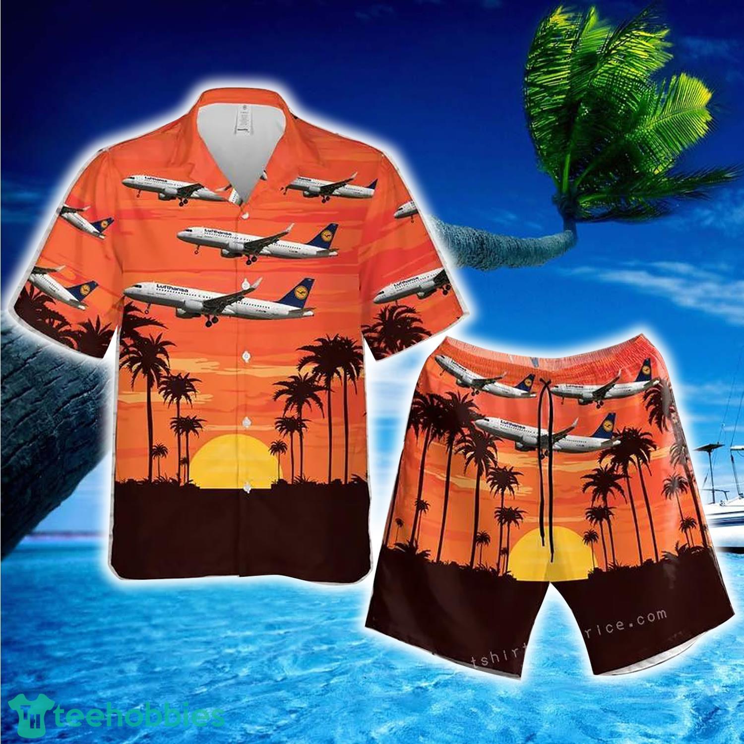 Germany Lufthansa Airbus A320 214 Short Sleeve Hawaiian Shirt And Short Product Photo 1 Germany Lufthansa Airbus A320 214 Short Sleeve Hawaiian Shirt And Short Product Photo 1