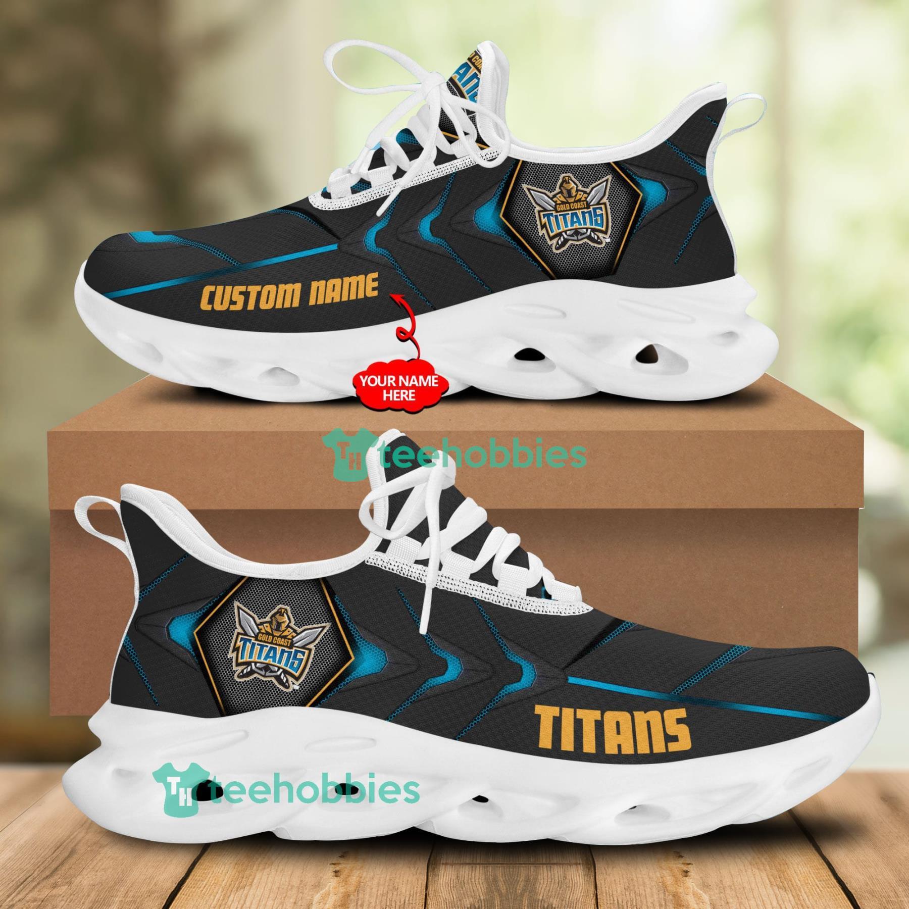 Gold Coast Titans NRL Custom Name Sneakers Max Soul Shoes For Men And Women Product Photo 1