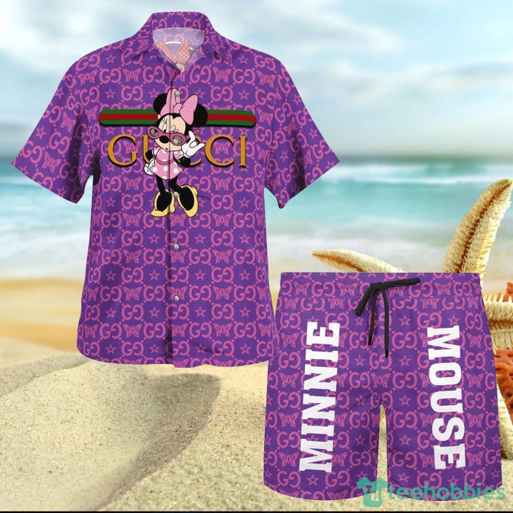 Gucci Minnie Mouse Disney Hawaiian Shirt And Short - Gucci Minnie Mouse Disney Hawaiian Shirt And Short