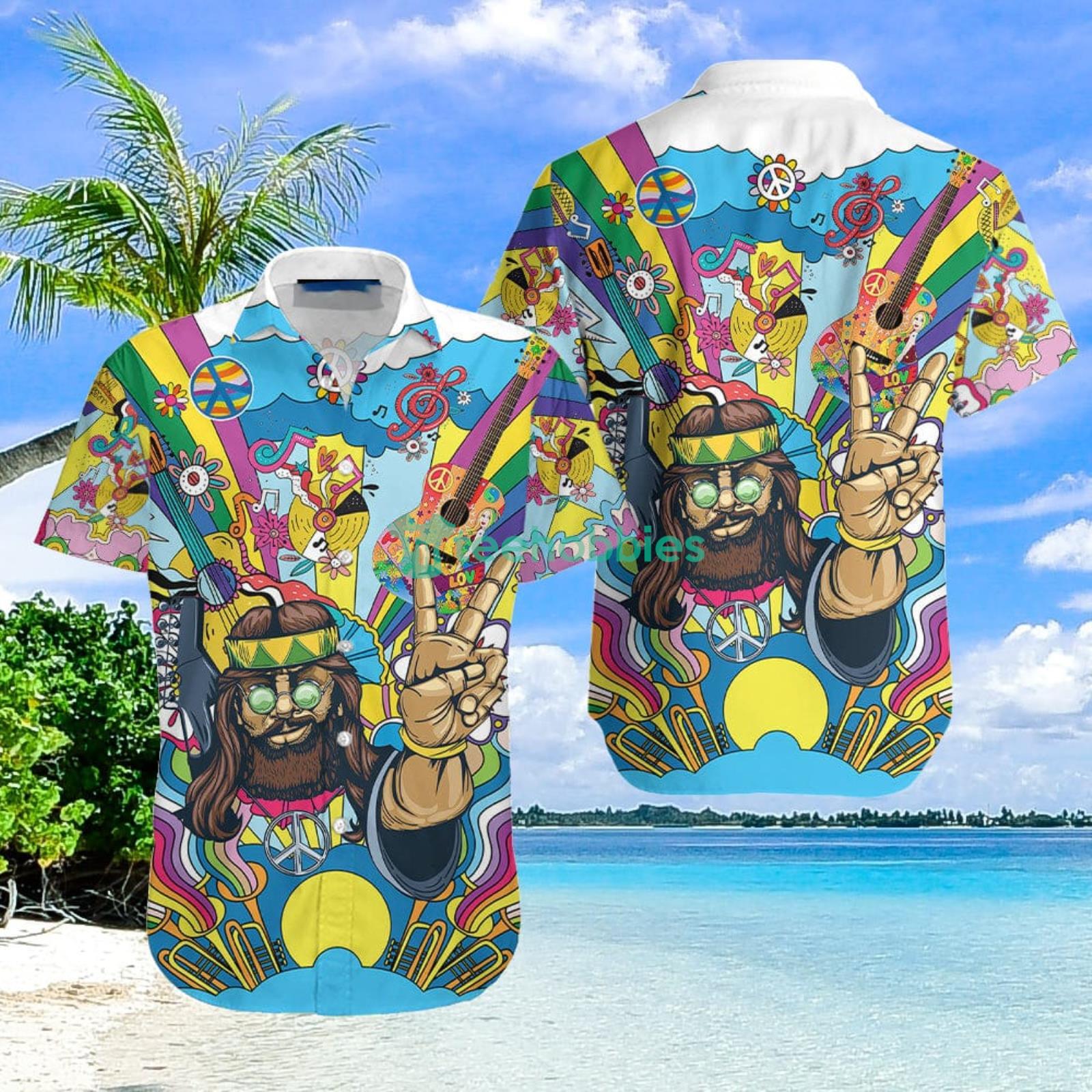 Guitar Hippie Aloha Hawaiian Shirts Summer Gift For Men And Women Product Photo 1 Guitar Hippie Aloha Hawaiian Shirts Summer Gift For Men And Women Product Photo 1