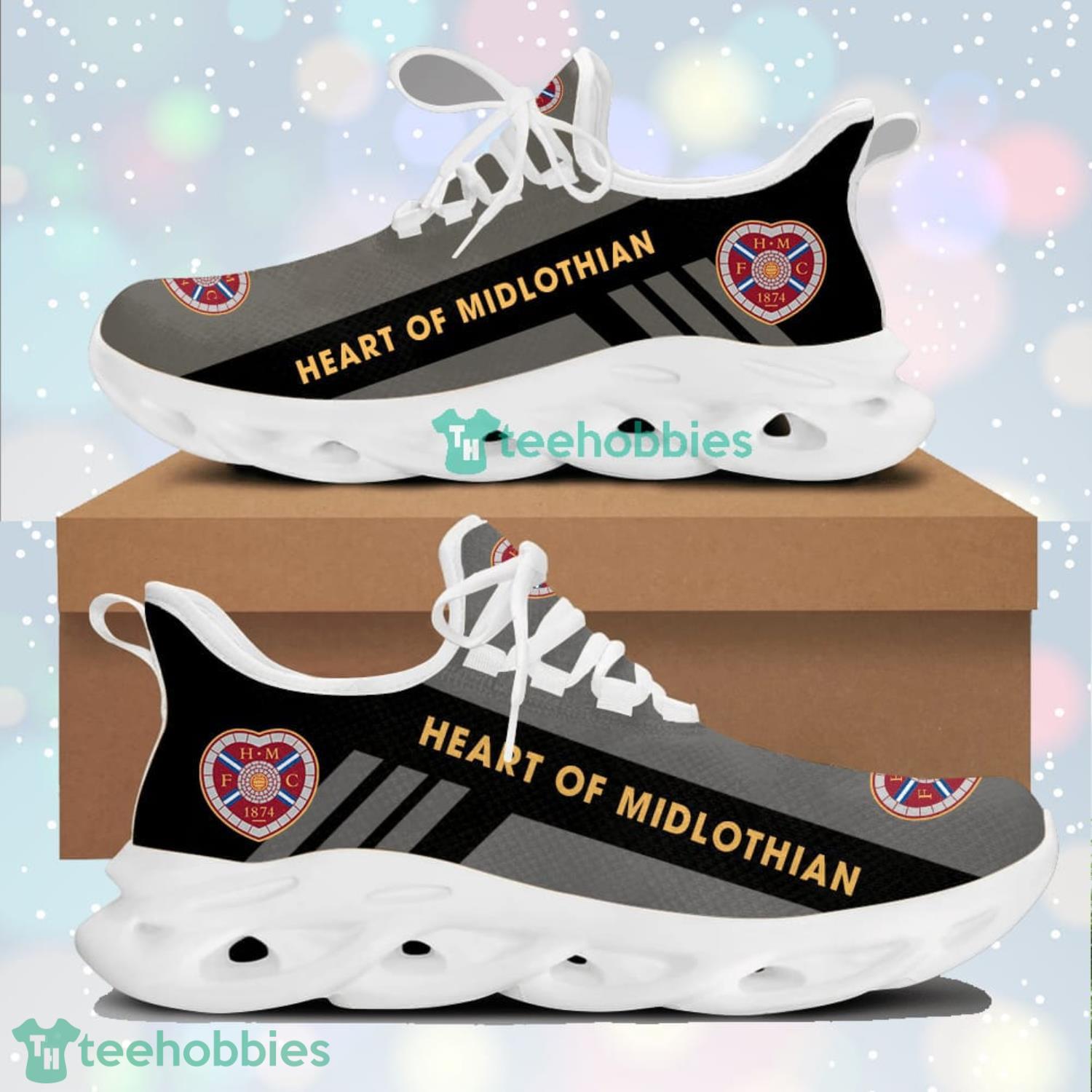 Heart Of Midlothian Fc Black And Grey Max Soul Shoes Running Sneakers image Heart Of Midlothian Fc Black And Grey Max Soul Shoes Running Sneakers Product Photo 2