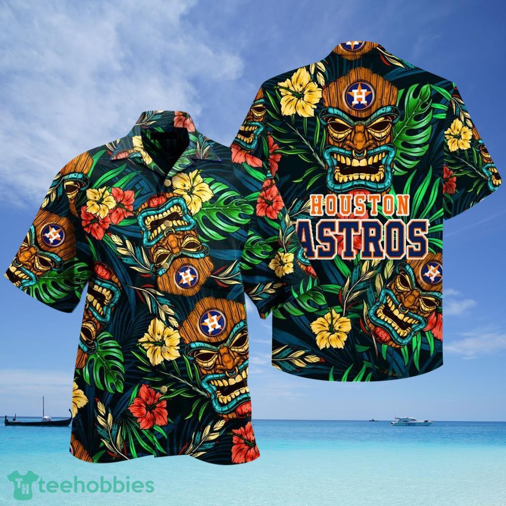 Houston Astros MLB Mask Tropical Hawaiian Shirt - Houston Astros MLB Mask Tropical Hawaiian Shirt