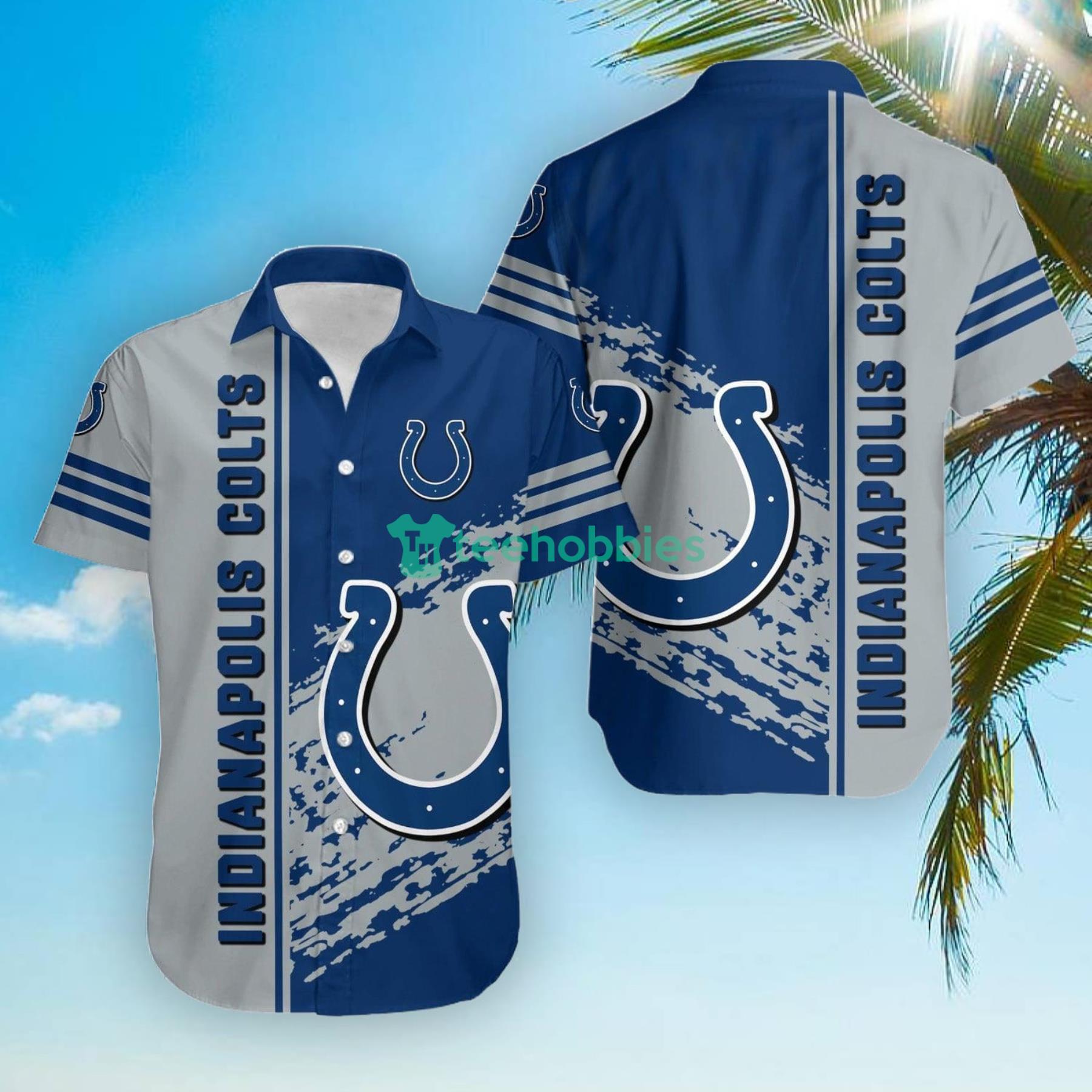 Indianapolis Colts Hawaiian Shirt NFL Quarter Style Hawaiian Shirt Product Photo 1
