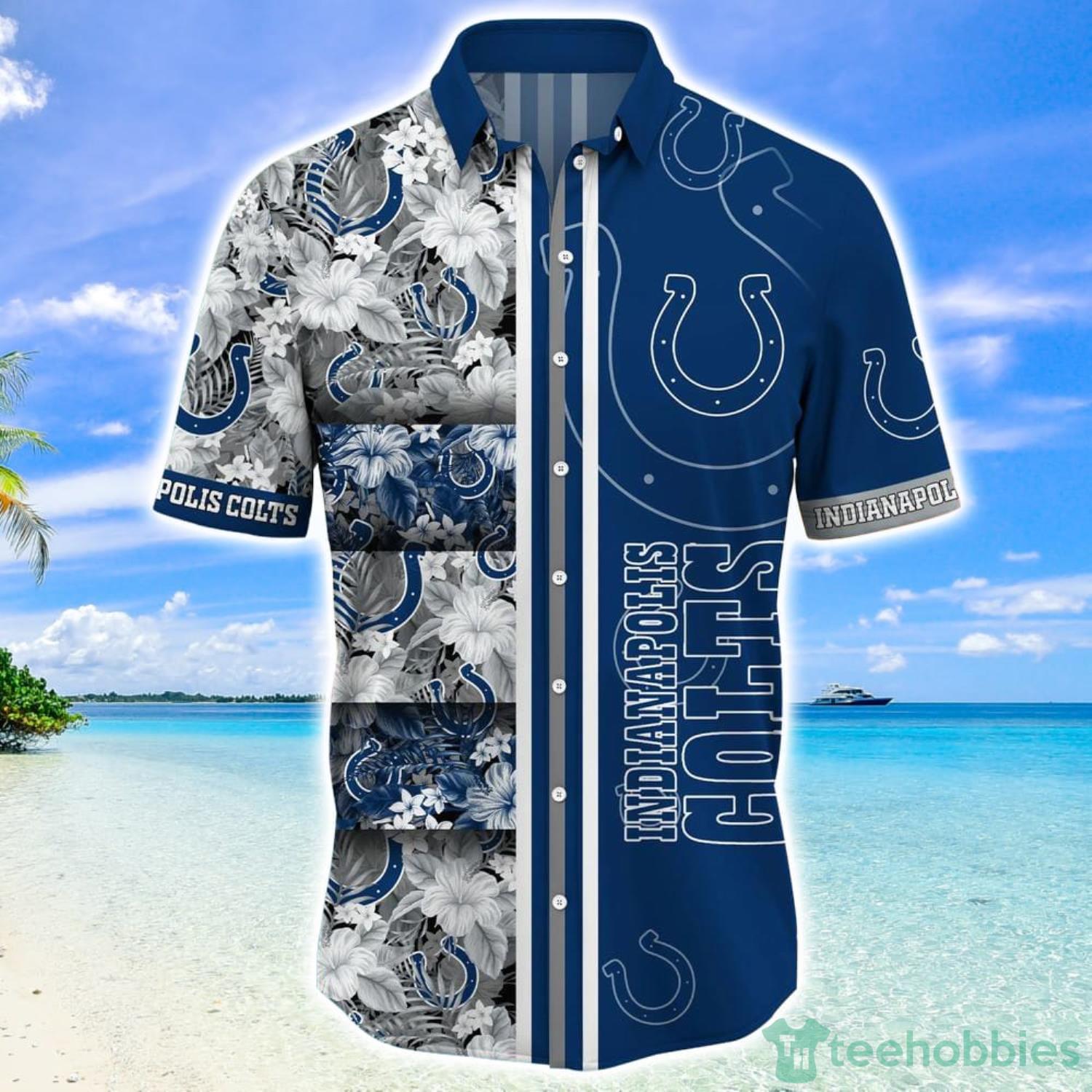 Indianapolis Colts NFL Symbol Pattern Short Sleeve Hawaiian Shirt