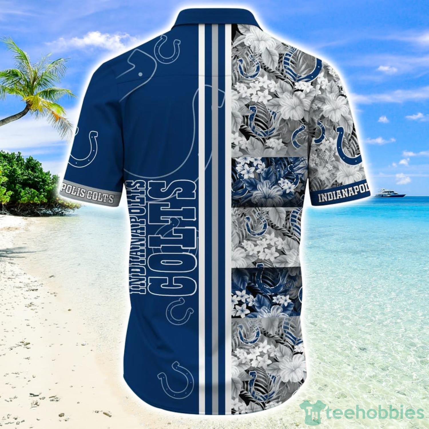 Indianapolis Colts NFL Hawaiian Shirt Tropical Pattern Graphic