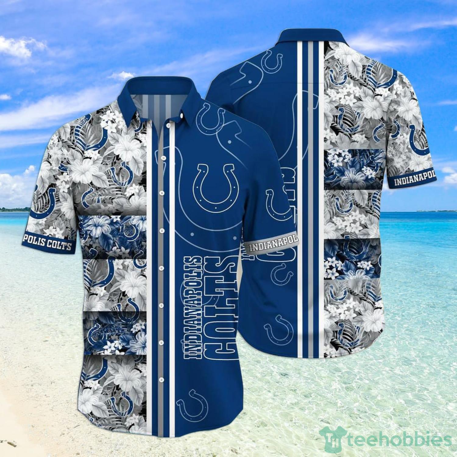 Indianapolis Colts NFL Tropical Flower Pattern Hawaiian Shirt And Short Summer Gift Product Photo 1