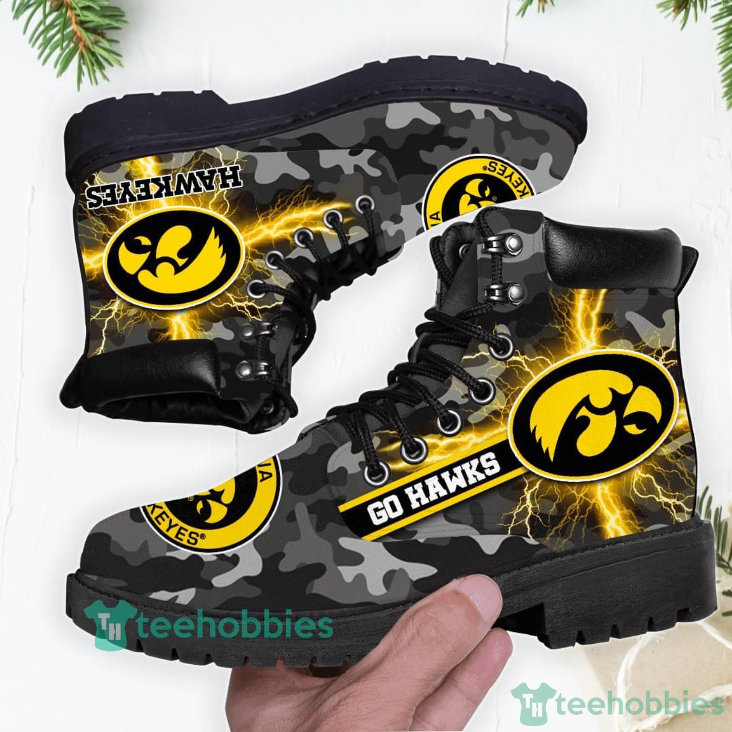 Iowa Hawkeyes Light Camo Pattern Boots For Men And Women Product Photo 1 Iowa Hawkeyes Light Camo Pattern Boots For Men And Women Product Photo 1