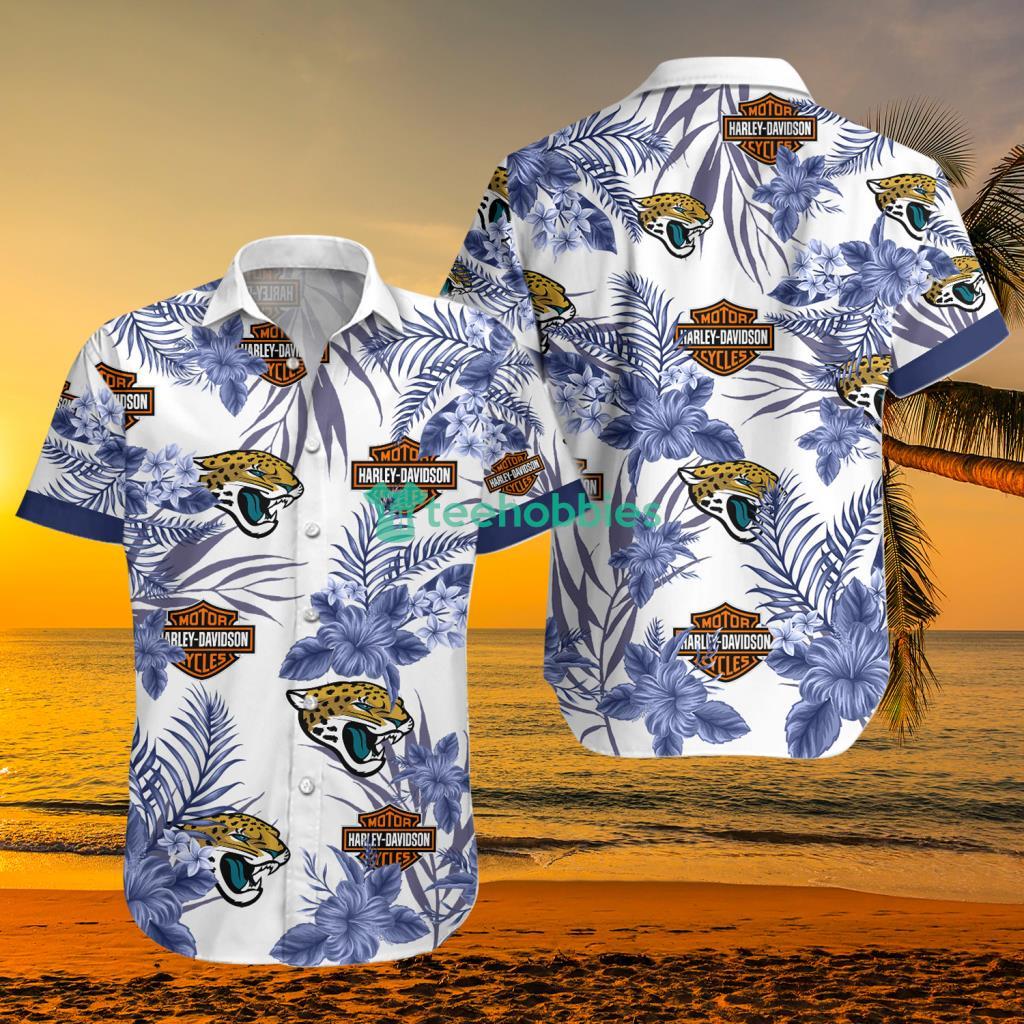 Jacksonville Jaguars NFL Harley Davidson Tropical Hawaiian Shirt For Men And Women - Jacksonville Jaguars NFL Harley Davidson Tropical Hawaiian Shirt For Men And Women