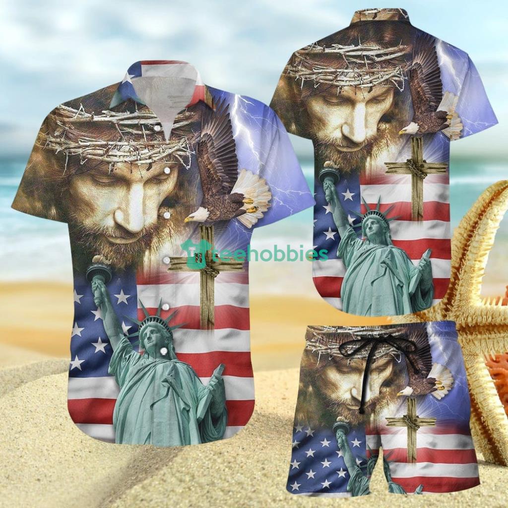 Jesus USA Independent Day Hawaii Shirt And Short - Jesus Hawaiian Shirt - Jesus USA Independent Day Hawaii Shirt - Hawaii Gifts For Him_1896