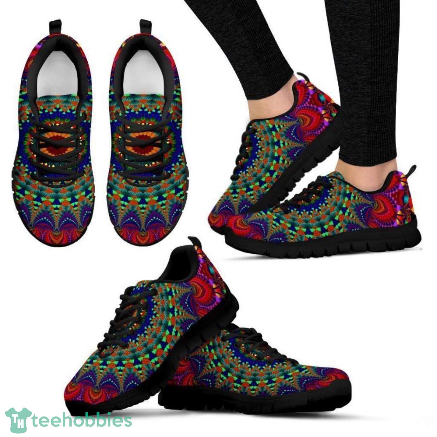 Kaleidoscope Mandala Pattern Sneakers Shoes For Men And Women Product Photo 2