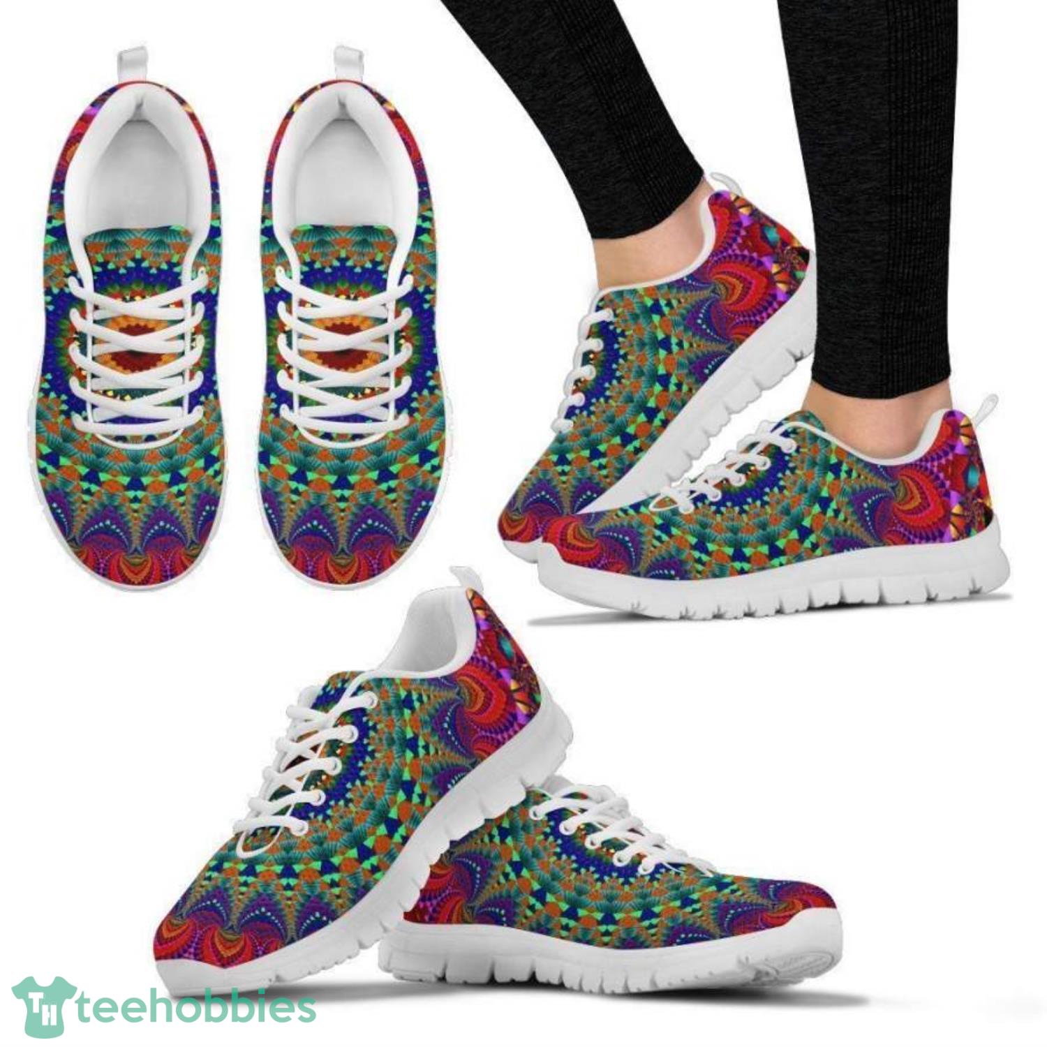 Kaleidoscope Mandala Pattern Sneakers Shoes For Men And Women Product Photo 1