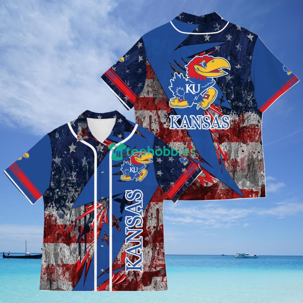 Kansas Jayhawks Tropical Hawaiian Shirt - Kansas Jayhawks Tropical Hawaiian Shirt