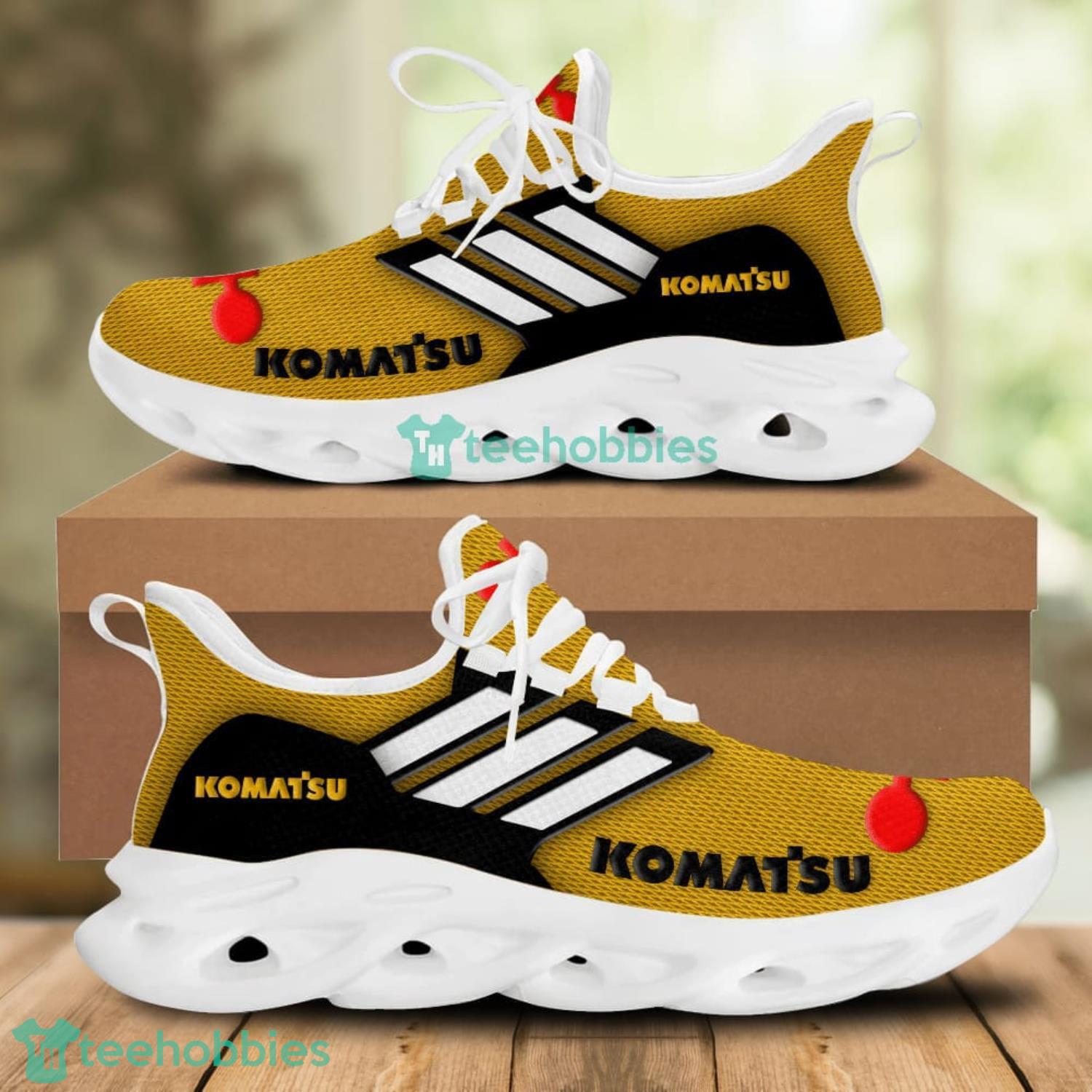 Komatsu White Striped Yellow Max Soul Shoes Running Sneakers And Women