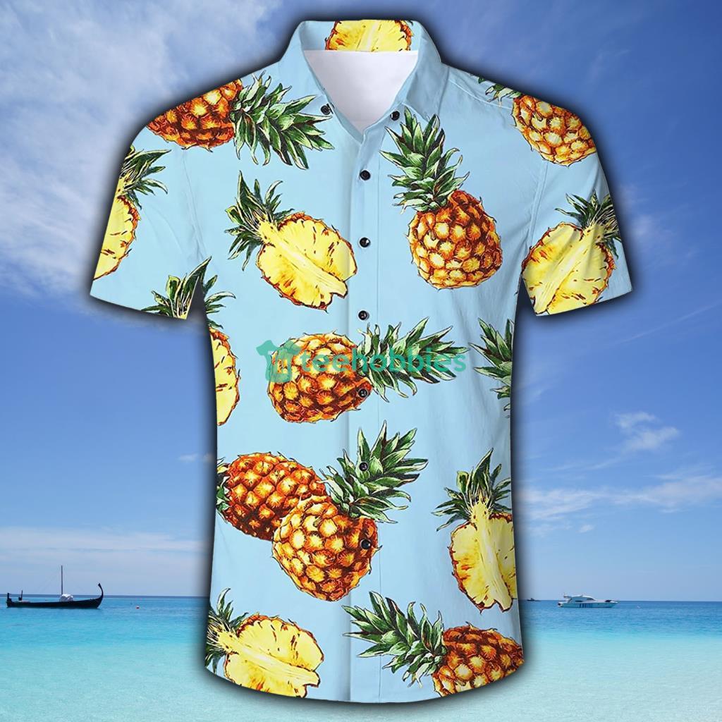 Light Green Pineapple Tropical Hawaiian Shirt - Light Green Pineapple Tropical Hawaiian Shirt
