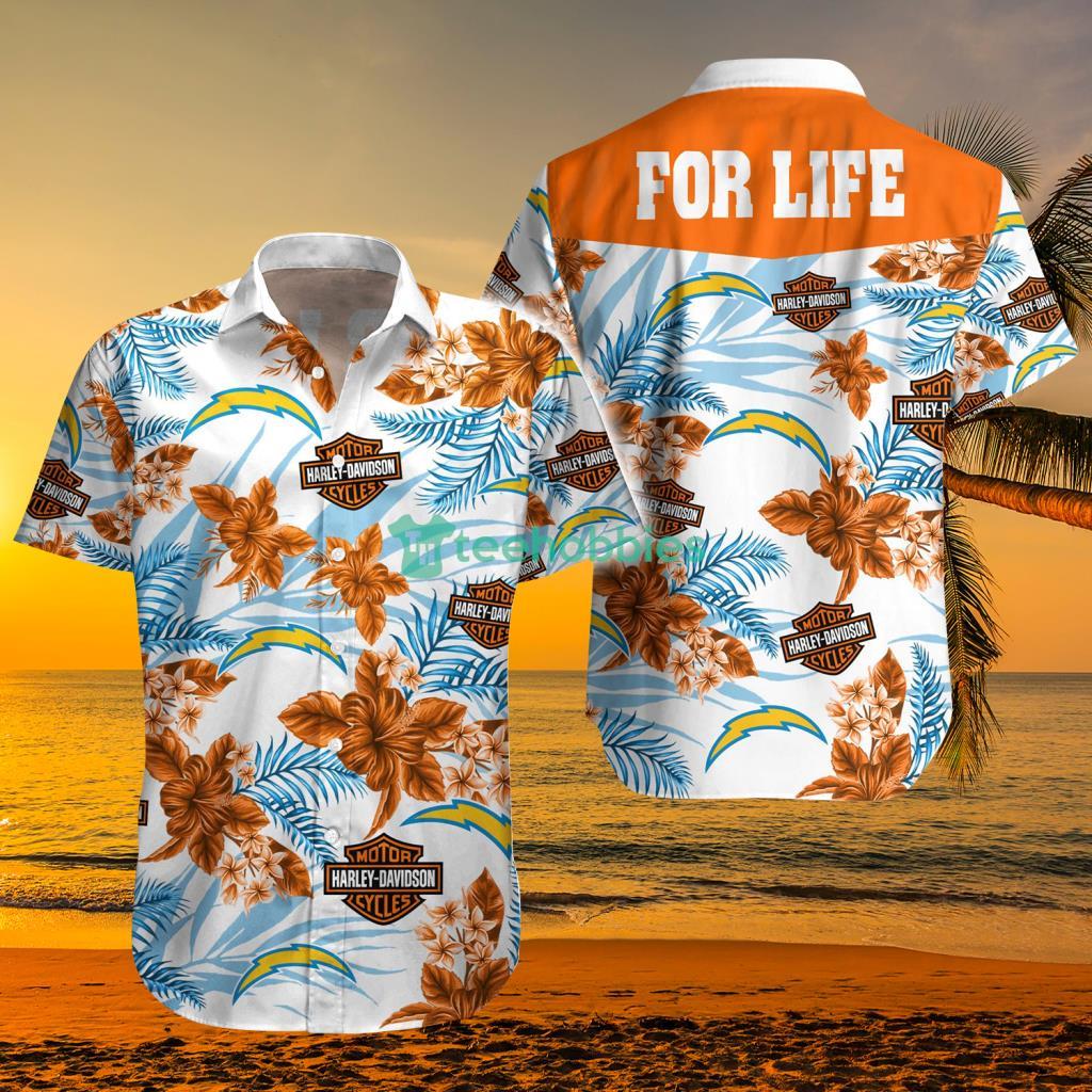 Los Angeles Chargers NFL Harley Davidson Hawaiian Shirt For Men And Women - Los Angeles Chargers NFL Harley Davidson Hawaiian Shirt For Men And Women