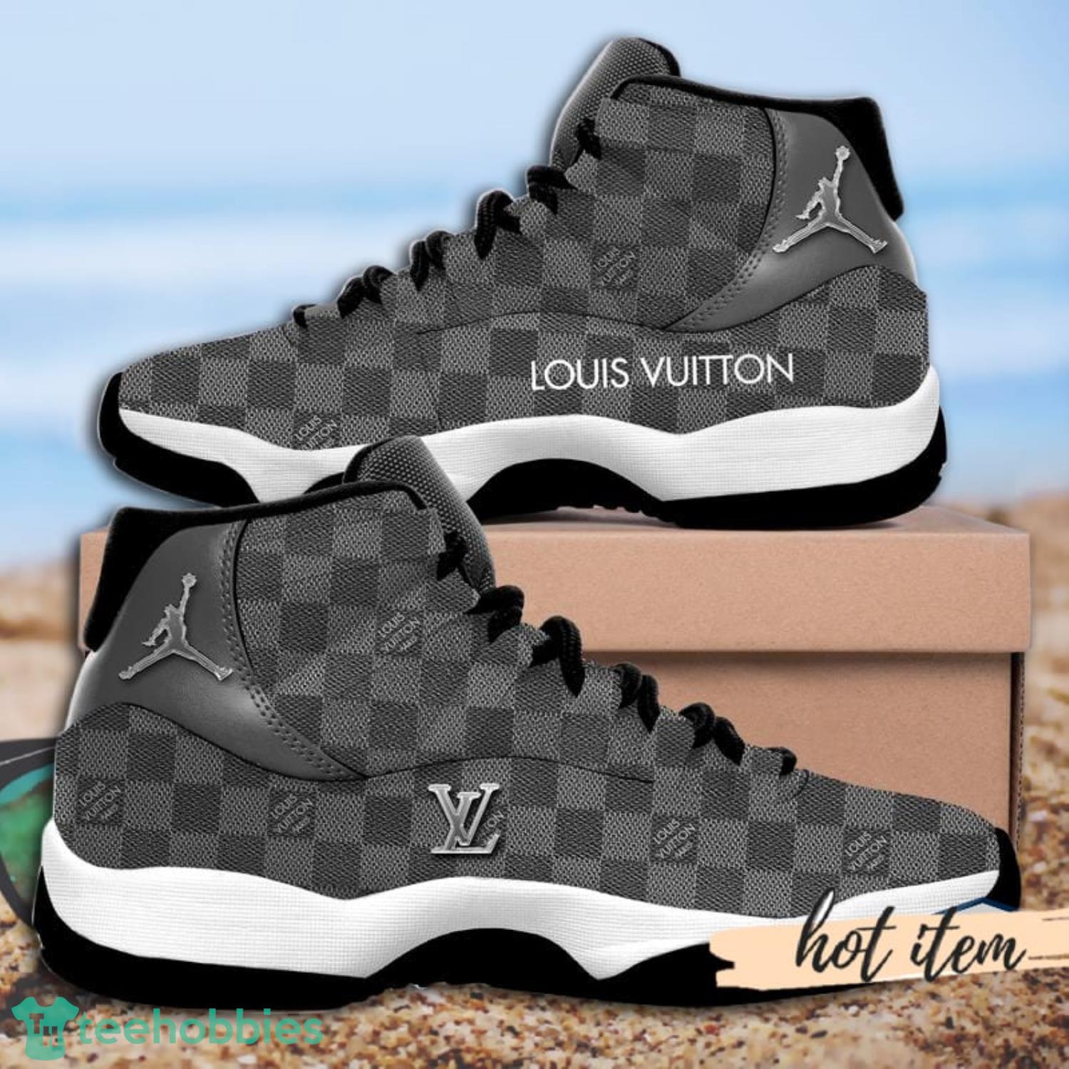Louis Vuitton Grey Style Air Jordan 11 Shoes - Banantees